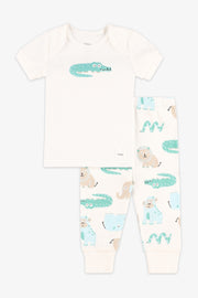 Ensemble 2-pièces coton bio, 2/30$ - Bébé garçon && VERT/MULTI