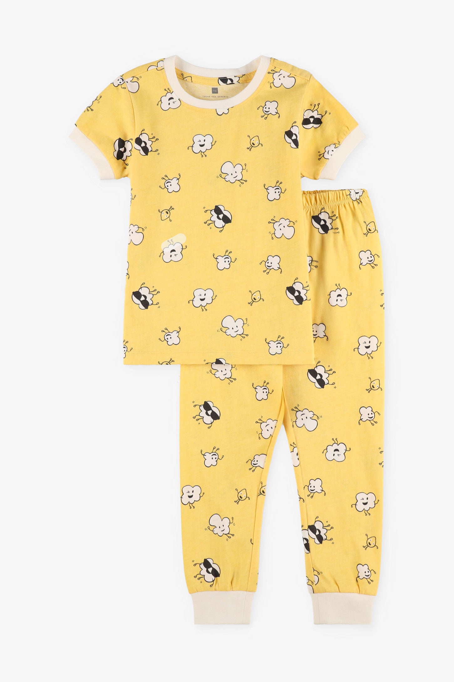 Pyjama 2-pièces imprimé phosphorescent, 2/35$ - Enfant fille && JAUNE/MULTI
