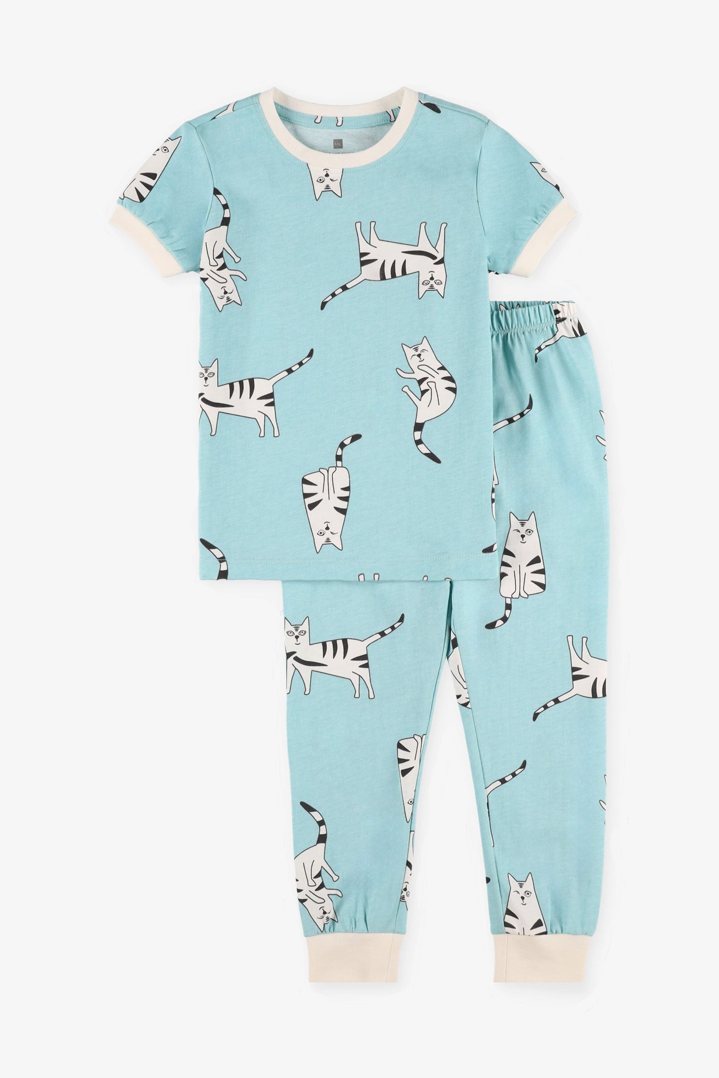 Pyjama 2-pièces imprimé phosphorescent, 2/35$ - Enfant fille && TURQUOISE/MULTI