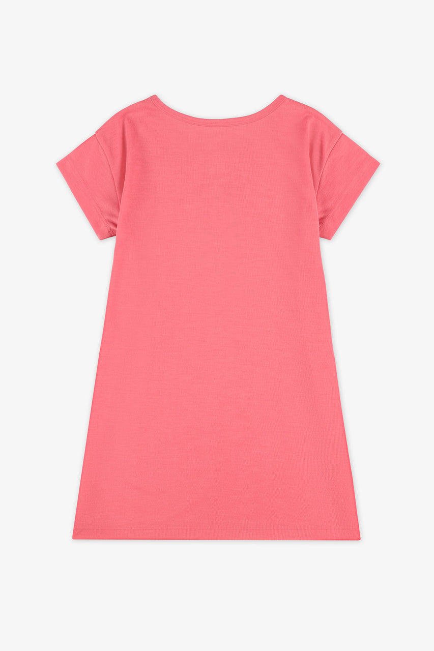 Robe de nuit manches courtes imprimé - Enfant fille && ROSE