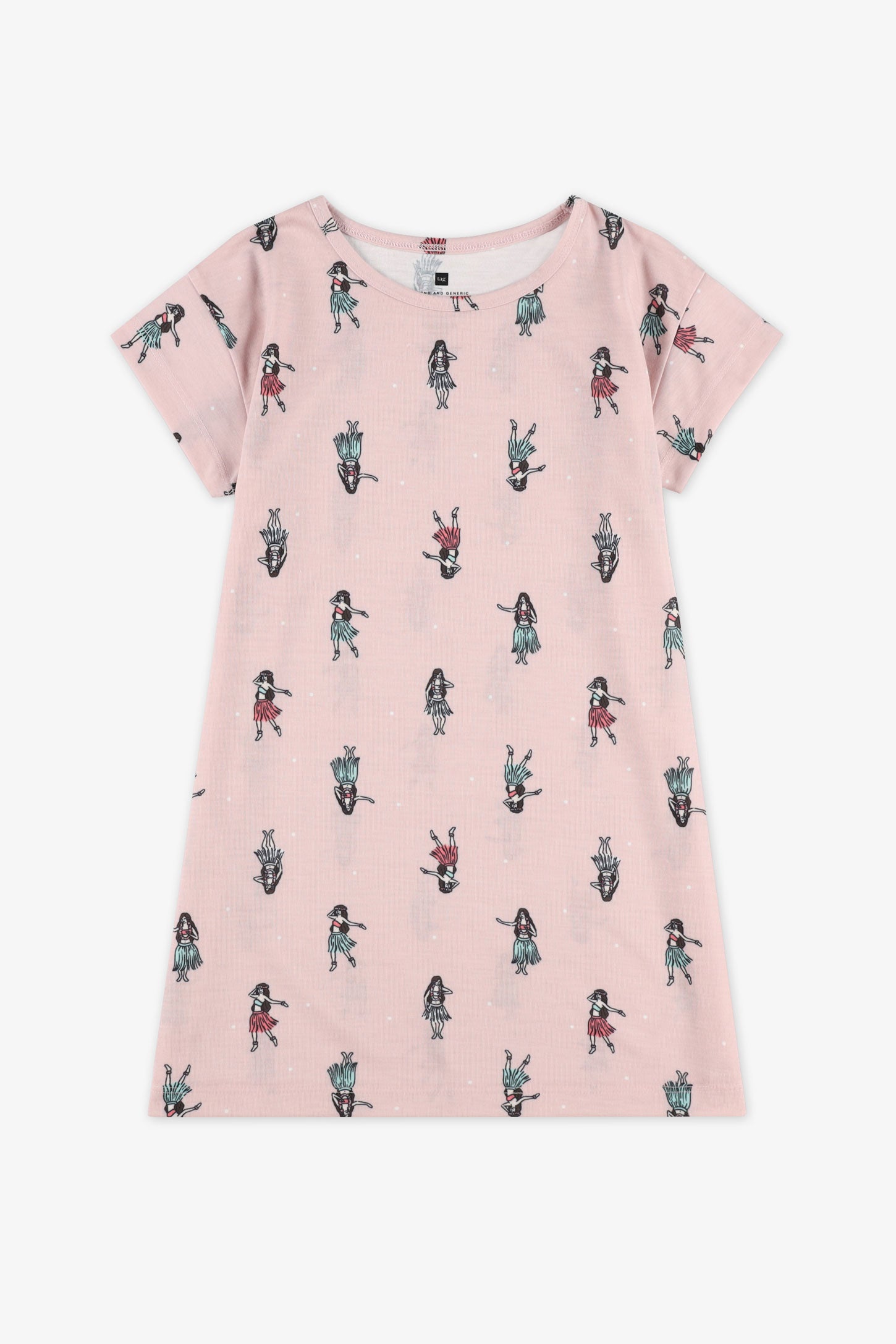 Robe de nuit manches courtes imprimé - Enfant fille && LILAS MULTI
