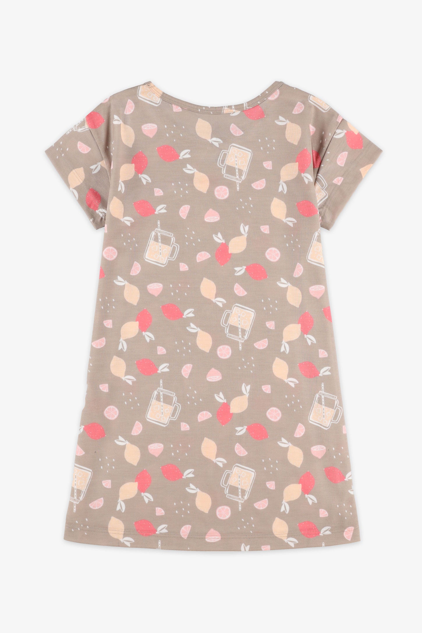 Robe de nuit manches courtes imprimé - Enfant fille && GRIS MULTI