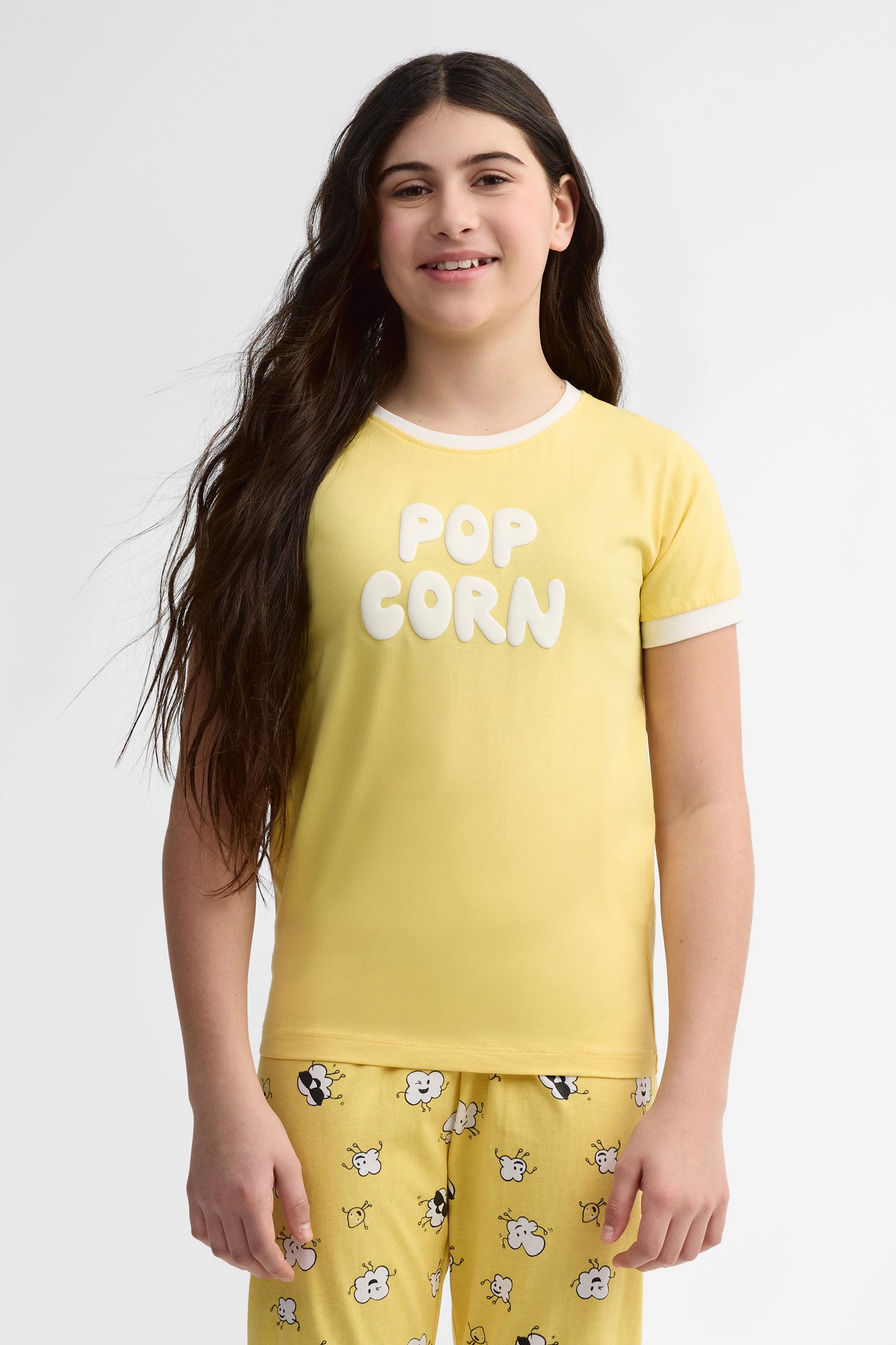 Pyjama 2-pièces imprimé phosphorescent, 2/40$ - Ado fille && JAUNE