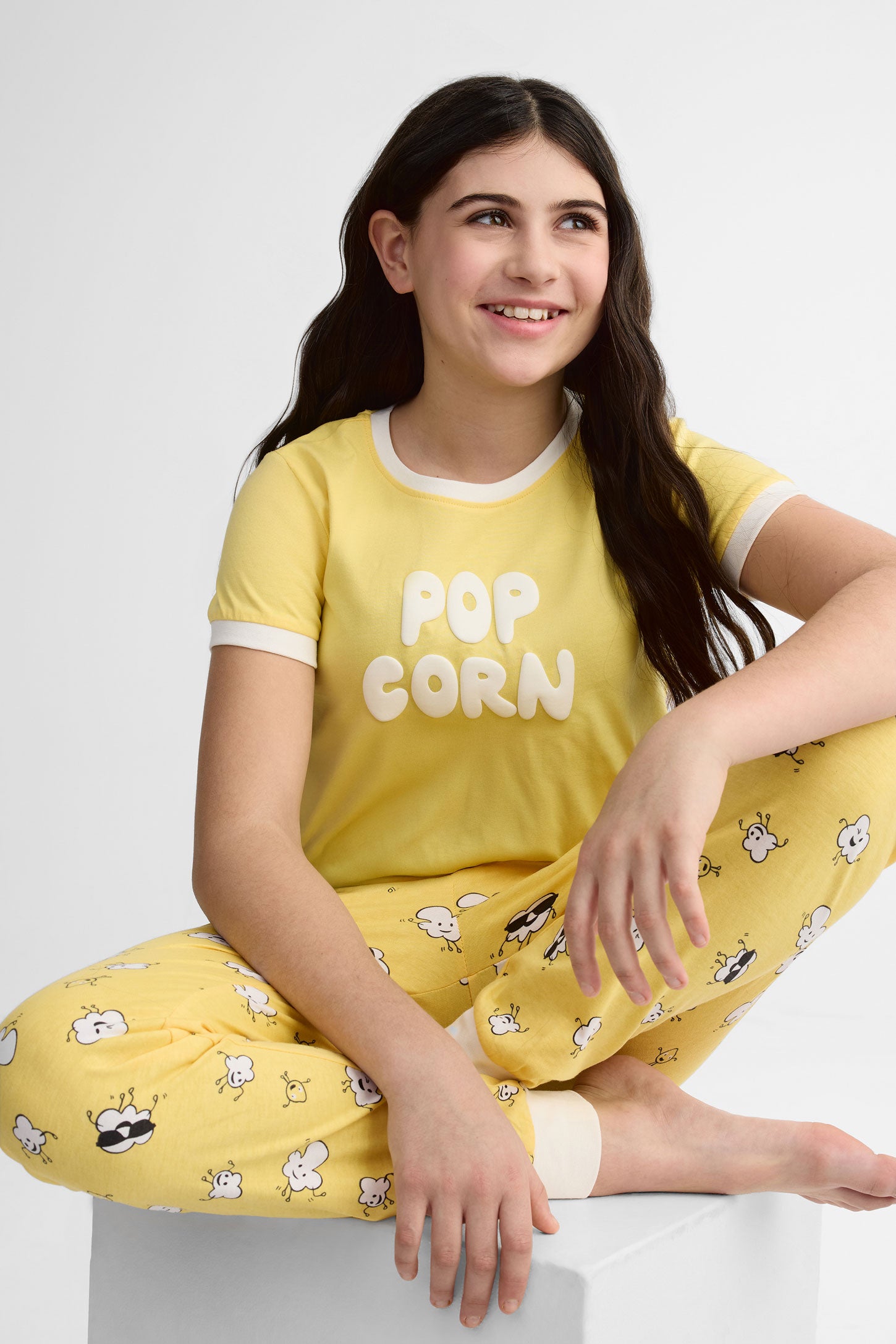 Pyjama 2-pièces imprimé phosphorescent, 2/40$ - Ado fille && JAUNE