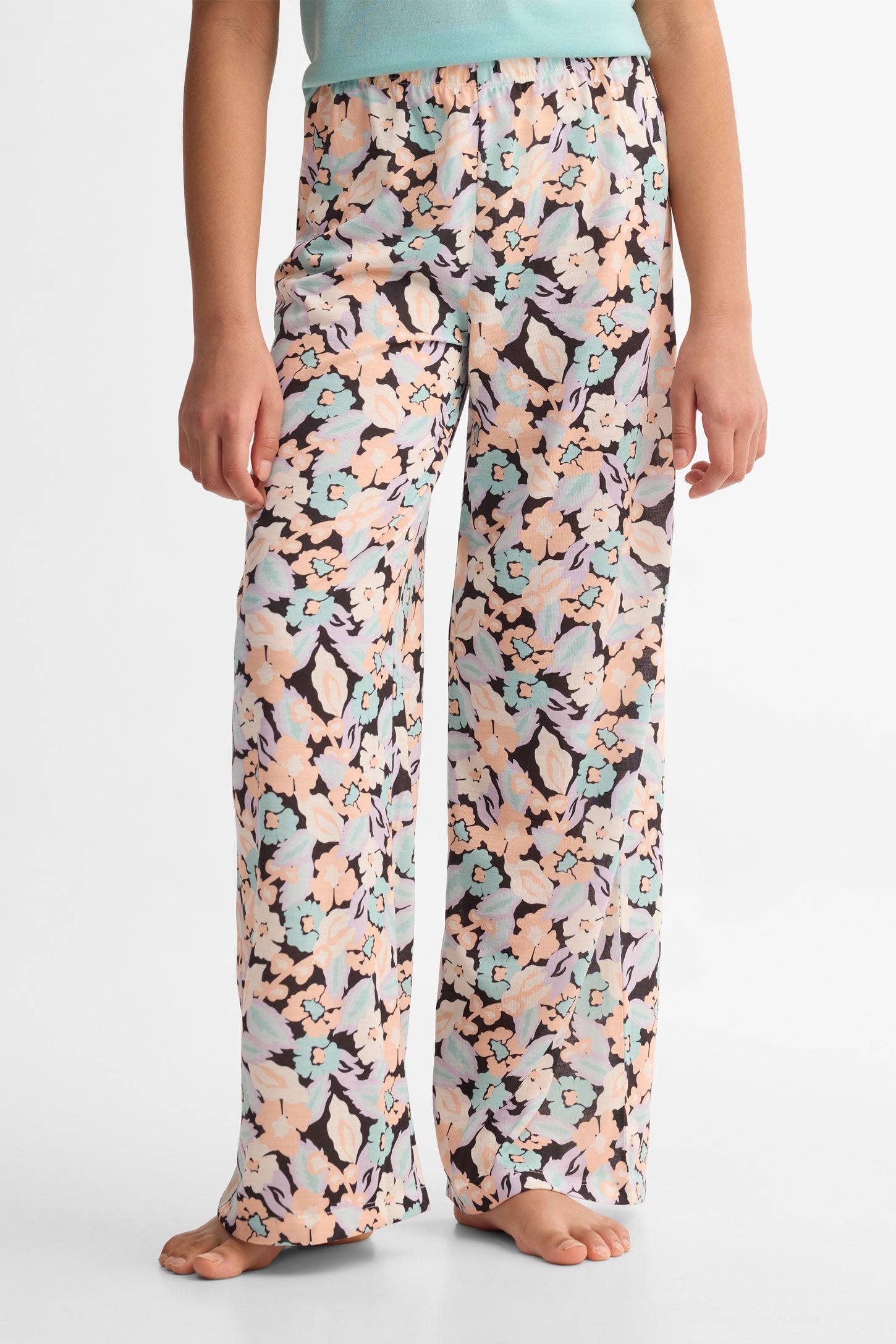 Pantalon pyjama jambe large imprimé - Ado fille && NOIR/MULTI