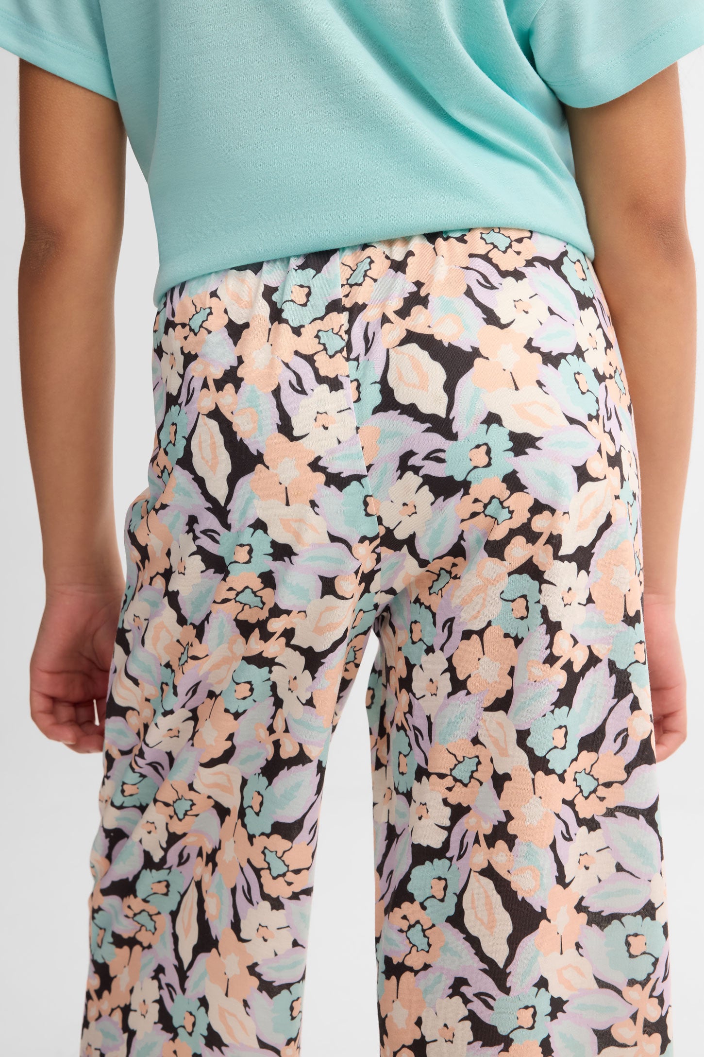 Pantalon pyjama jambe large imprimé - Ado fille && NOIR/MULTI