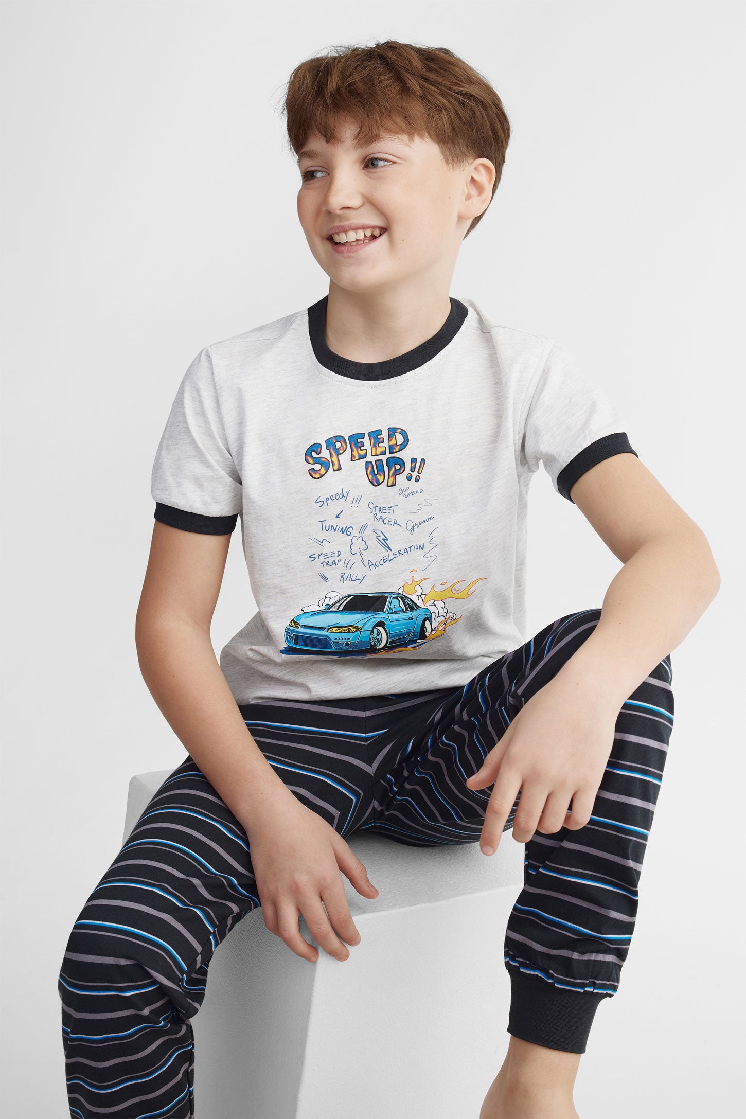 Pyjama 2-pièces en coton, 2/40$ - Ado garçon && GRIS MIXTE