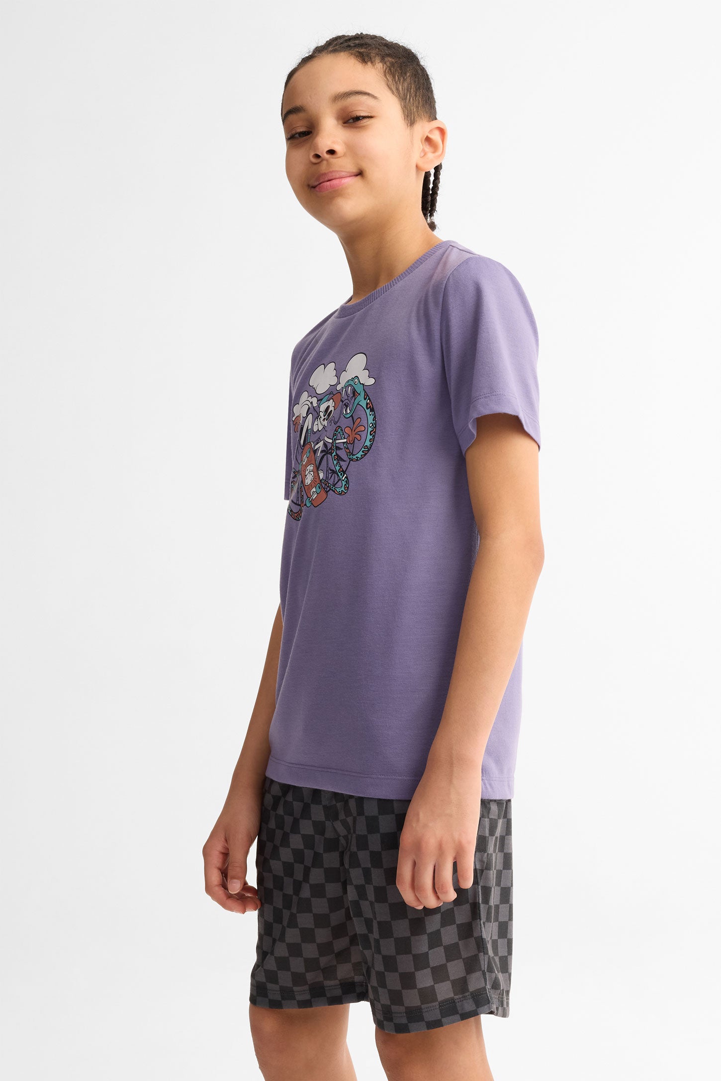 Pyjama 2-pièces imprimé, 2/40$ - Ado garçon && MAUVE