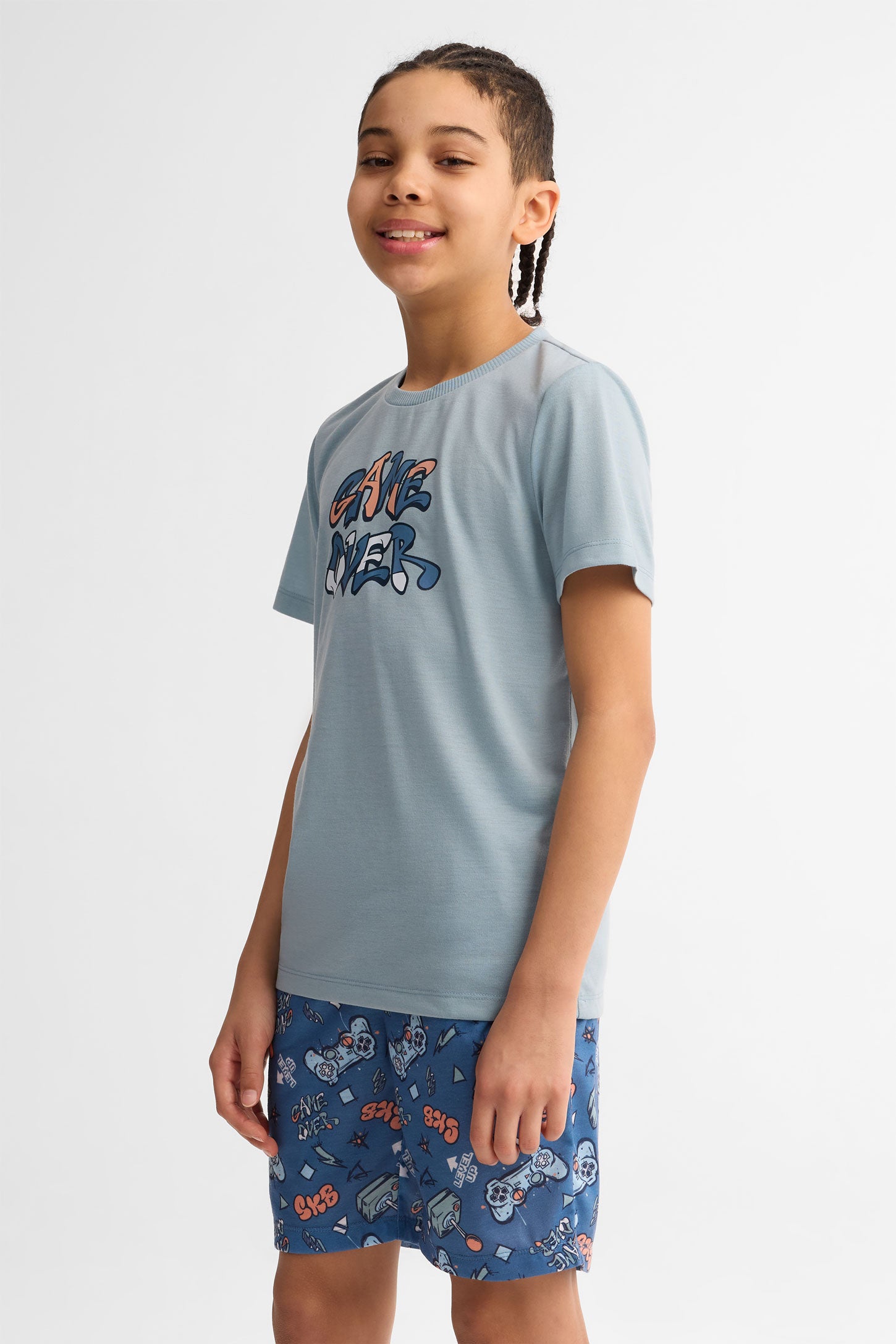 Pyjama 2-pièces imprimé, 2/40$ - Ado garçon && GRIS