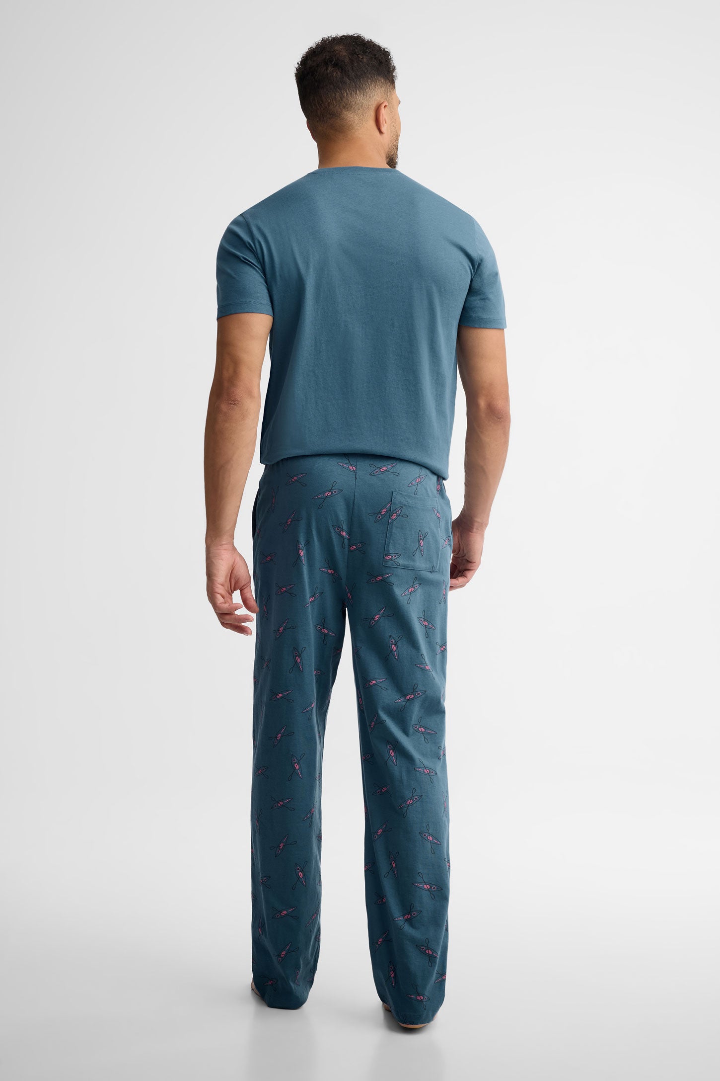 Pantalon pyjama imprimé coton, 2/40$ - Homme && BLEU MULTI