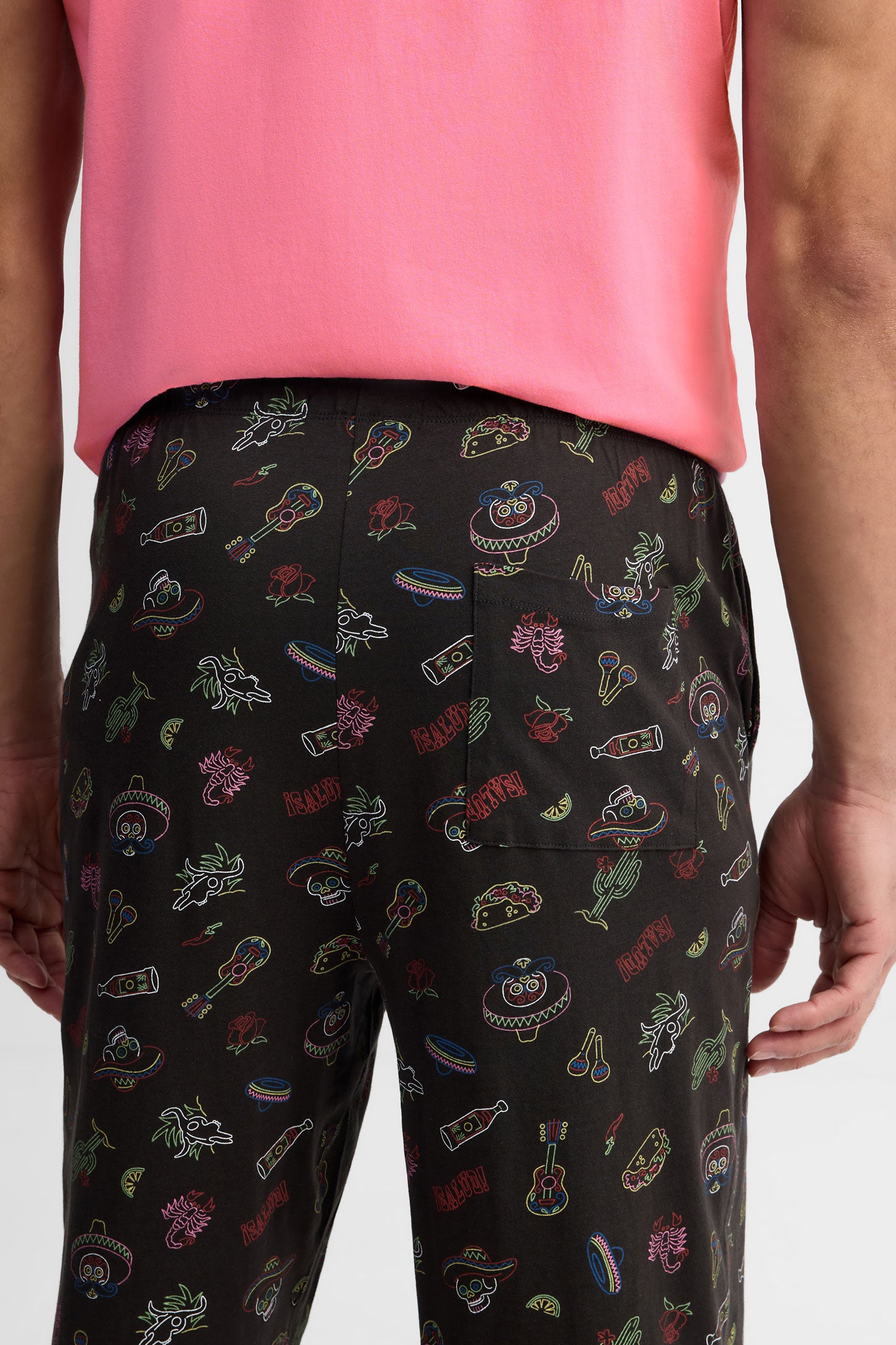 Pantalon pyjama imprimé coton, 2/40$ - Homme && NOIR/MULTI