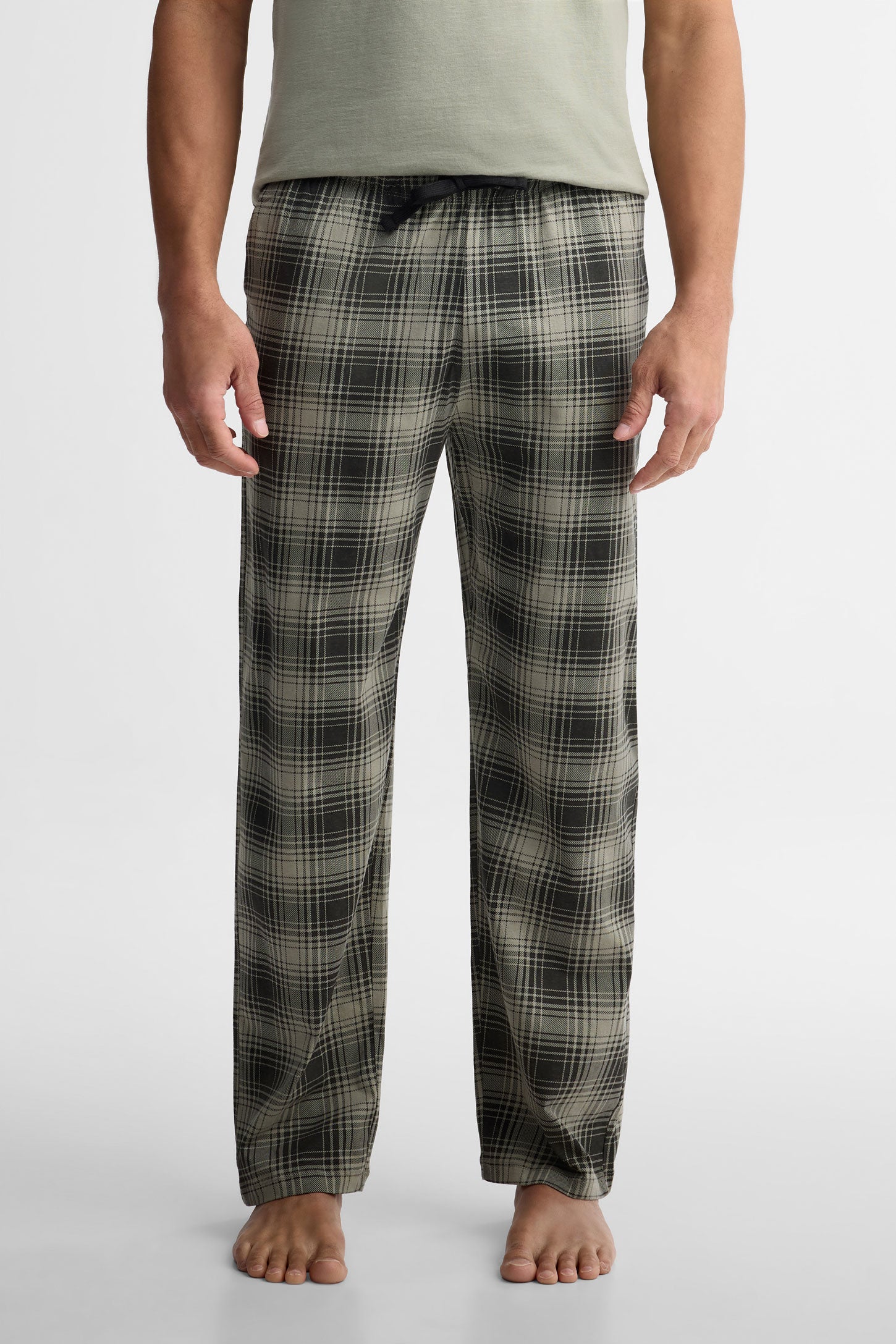 Pantalon pyjama imprimé coton, 2/40$ - Homme && VERT/MULTI