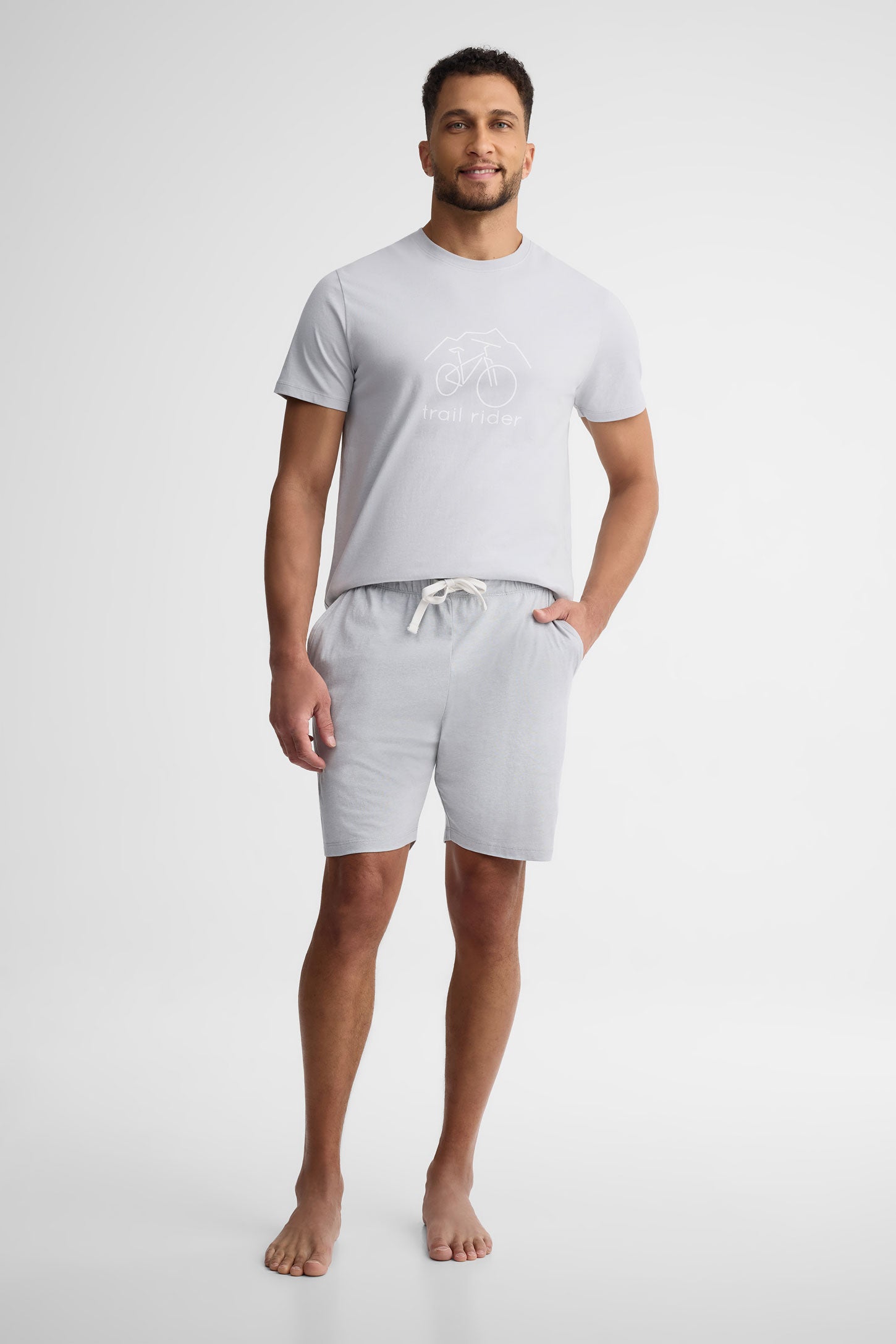 Short pyjama imprimé coton, 2/40$ - Homme && BLEU MIXTE