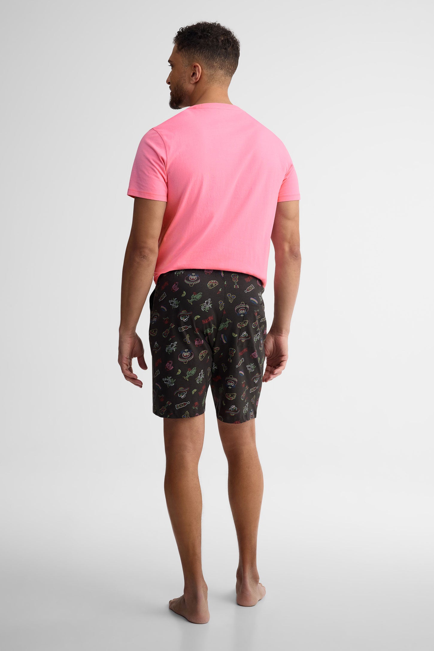 Short pyjama imprimé coton, 2/40$ - Homme && NOIR/MULTI