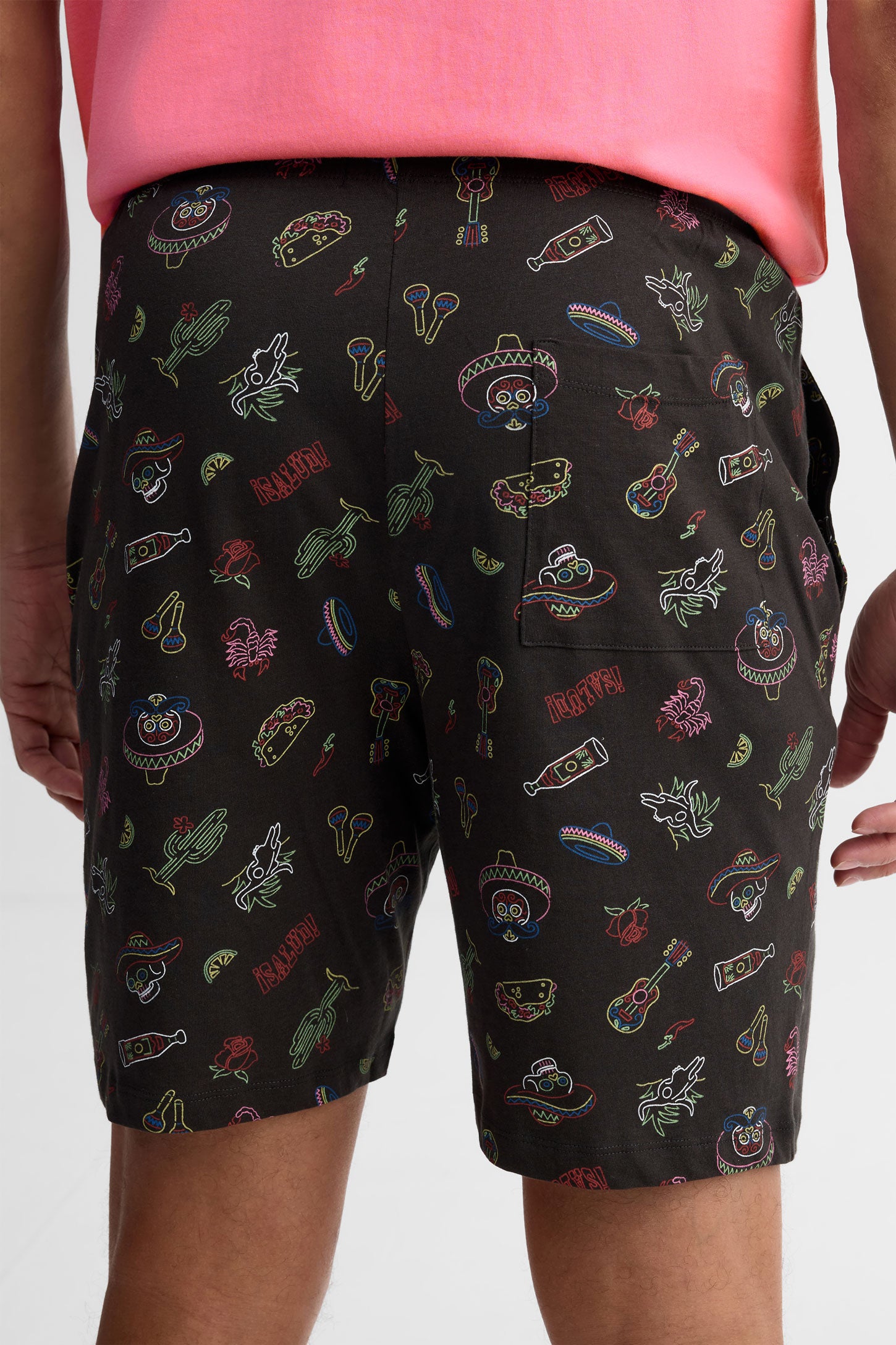 Short pyjama imprimé coton, 2/40$ - Homme && NOIR/MULTI