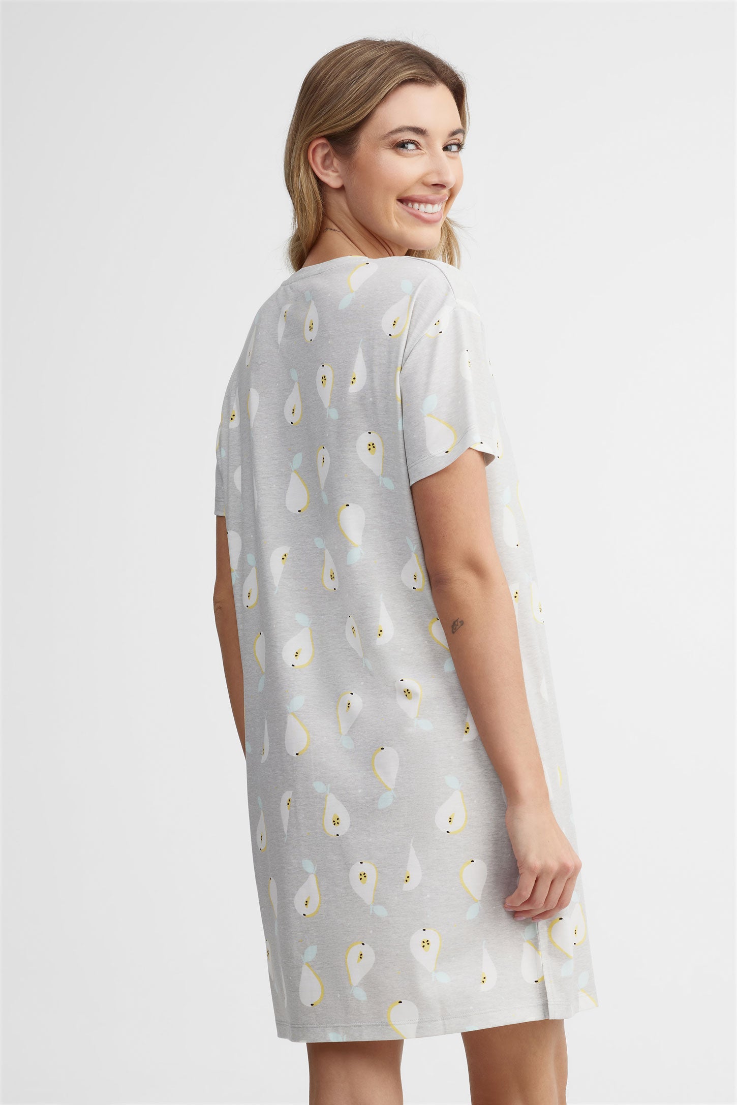 Ekouaer Lot De 2 Chemises De Nuit Femme Boutonnées Manches Courtes Col V - Robe De Nuit S-XXL