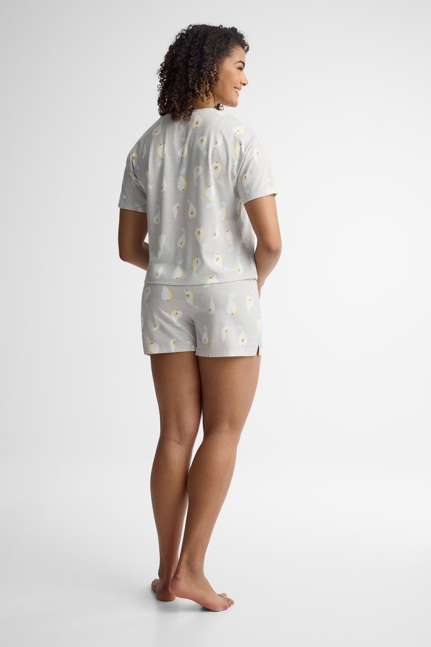 Pyjama 2-pièces t-shirt et short - Femme && GRIS MIXTE