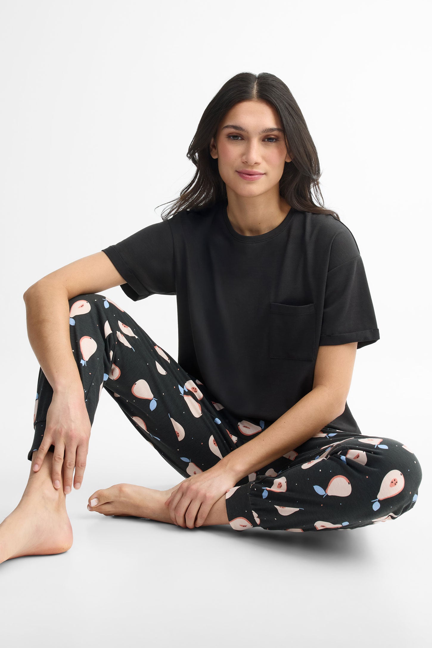T-shirt pyjama - Femme && NOIR
