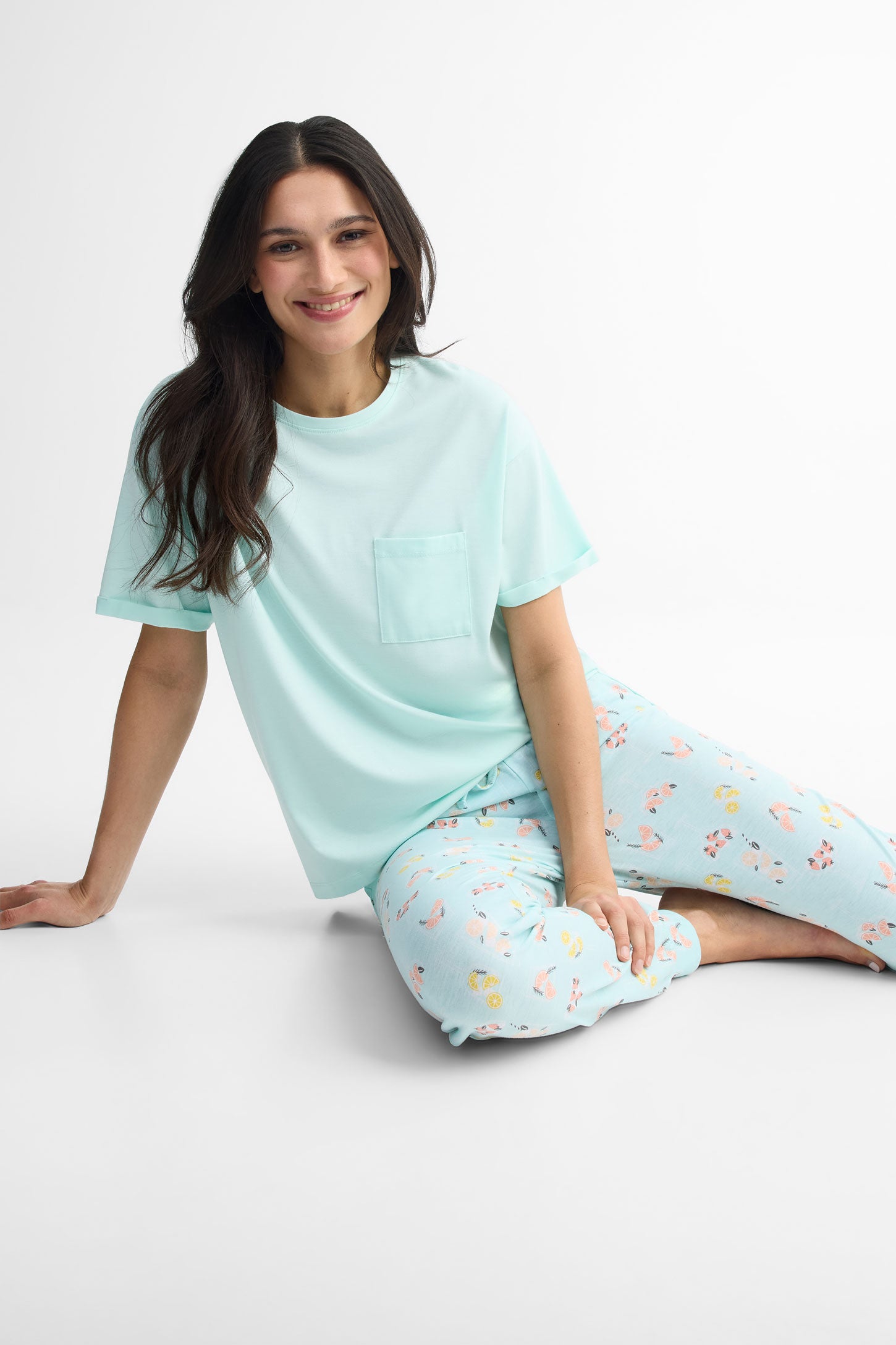 T-shirt pyjama - Femme && BLEU PALE