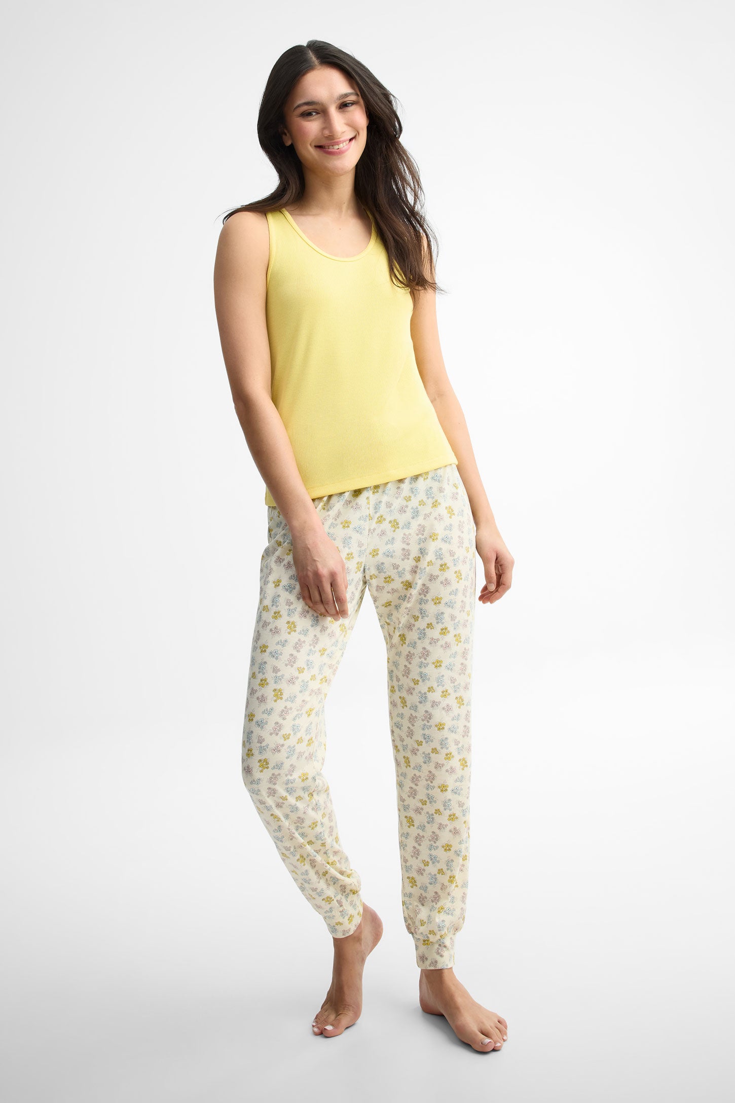 Pantalon pyjama - Femme && JAUNE/MULTI