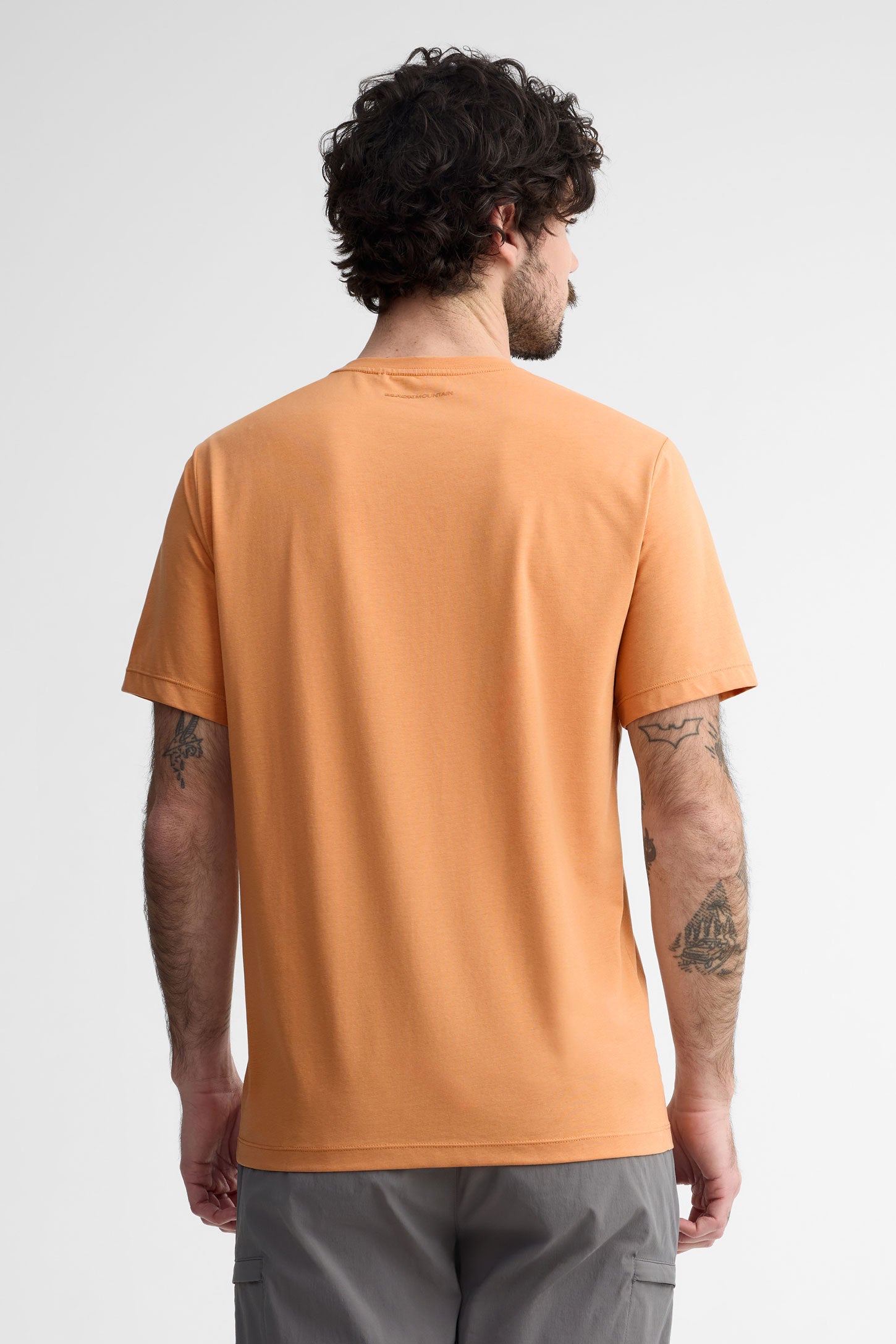 T-shirt col rond imprimé bambou - Homme && BRUN