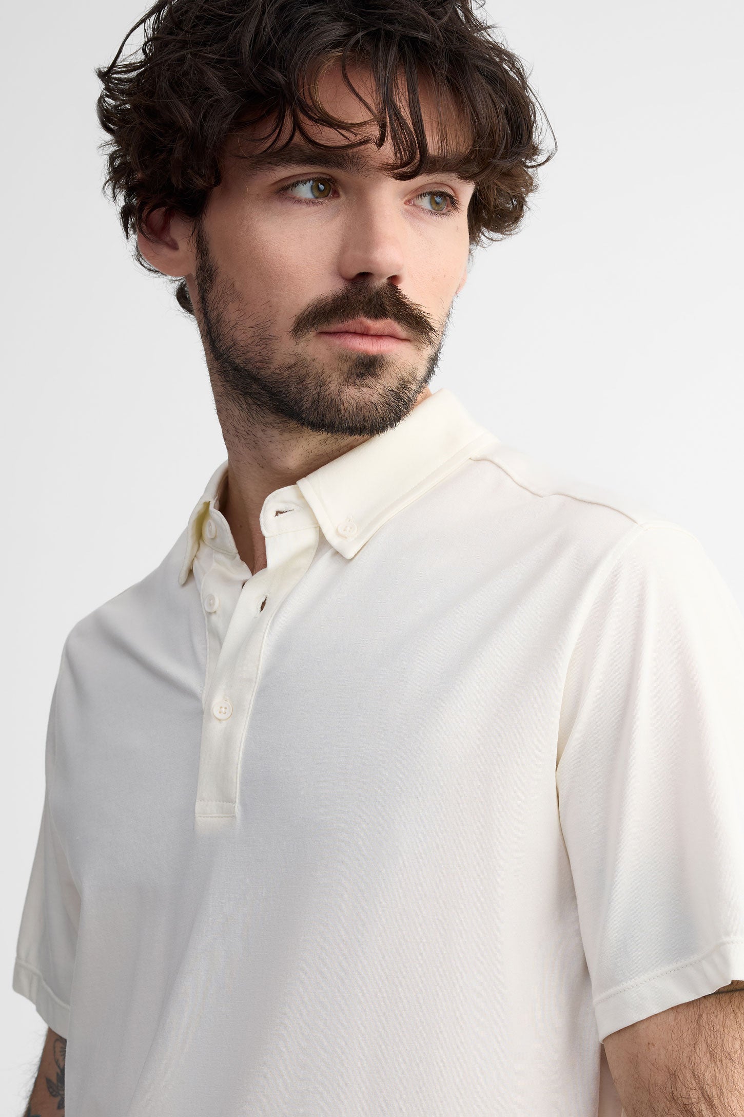 Polo manches courtes bambou BM - Homme && BEIGE