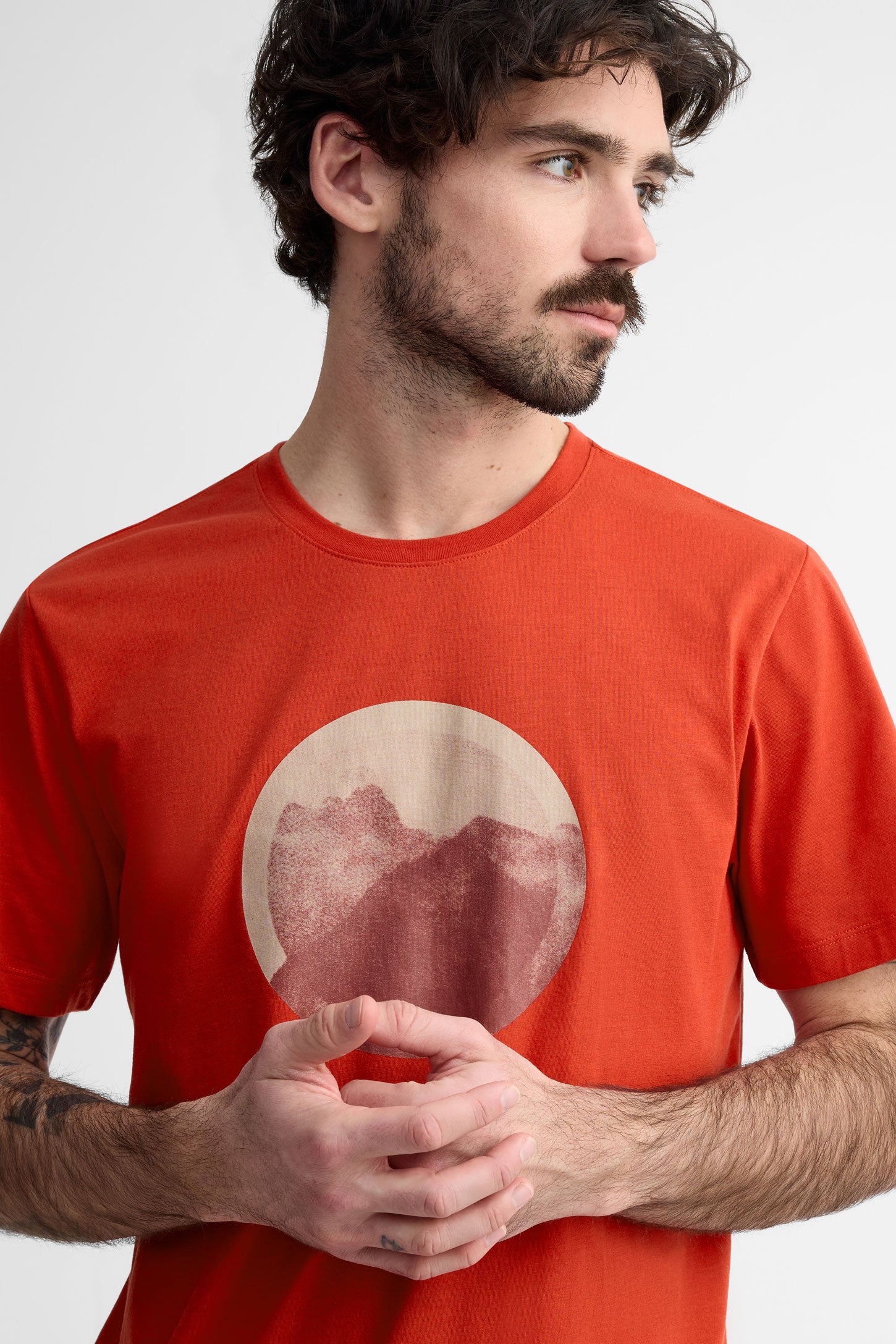 T-shirt col rond coton bio BM - Homme && ROUGE