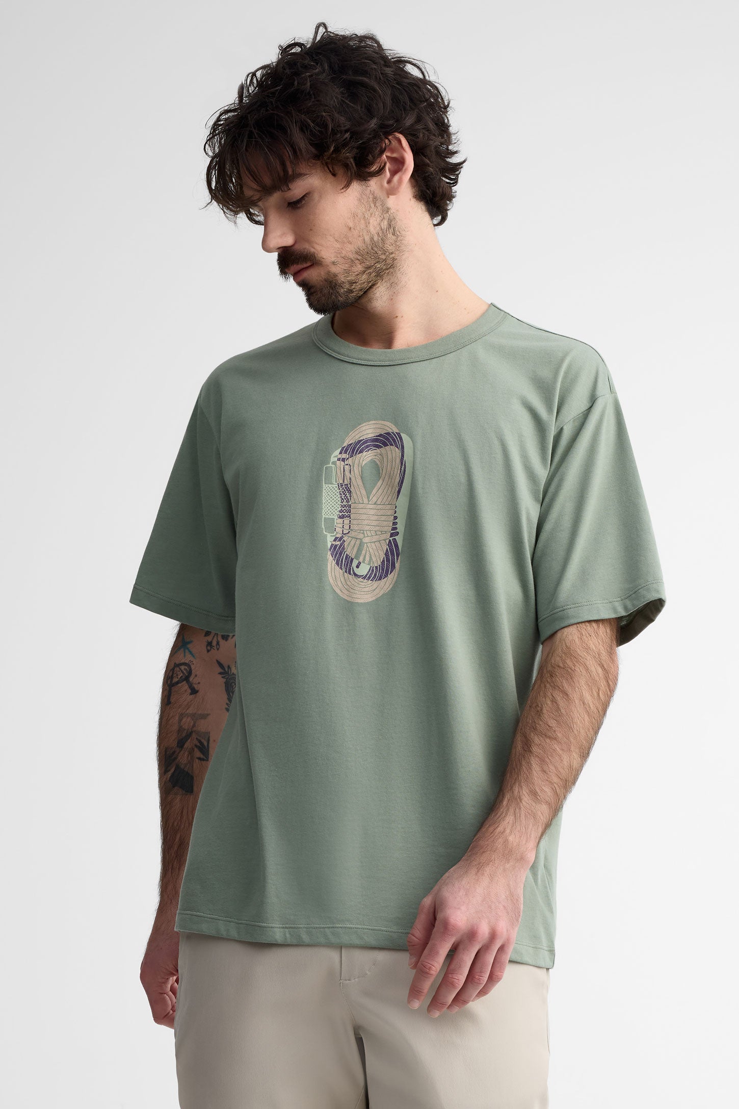 T-shirt col rond coton bio BM - Homme && VERT
