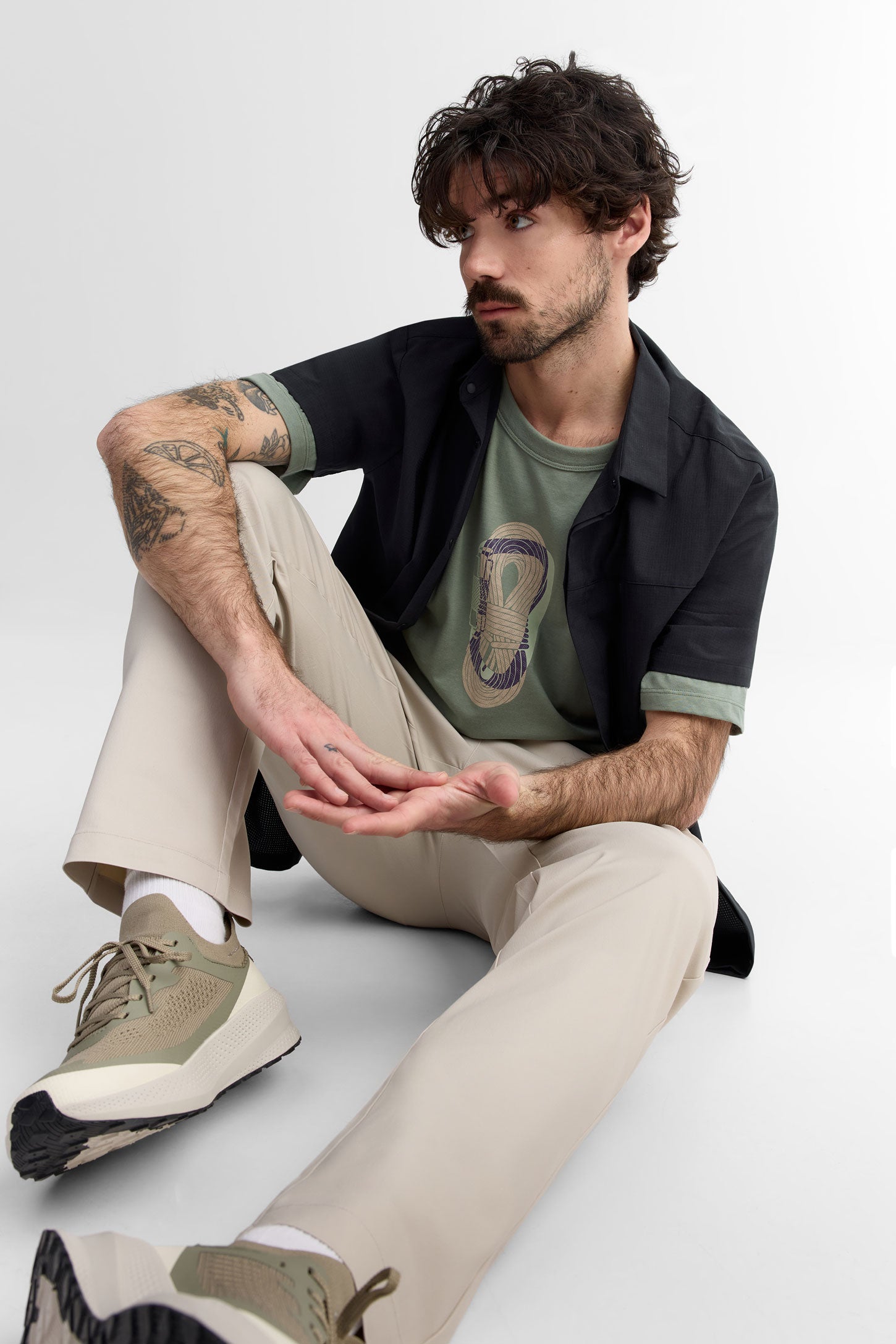 T-shirt col rond coton bio BM - Homme && VERT