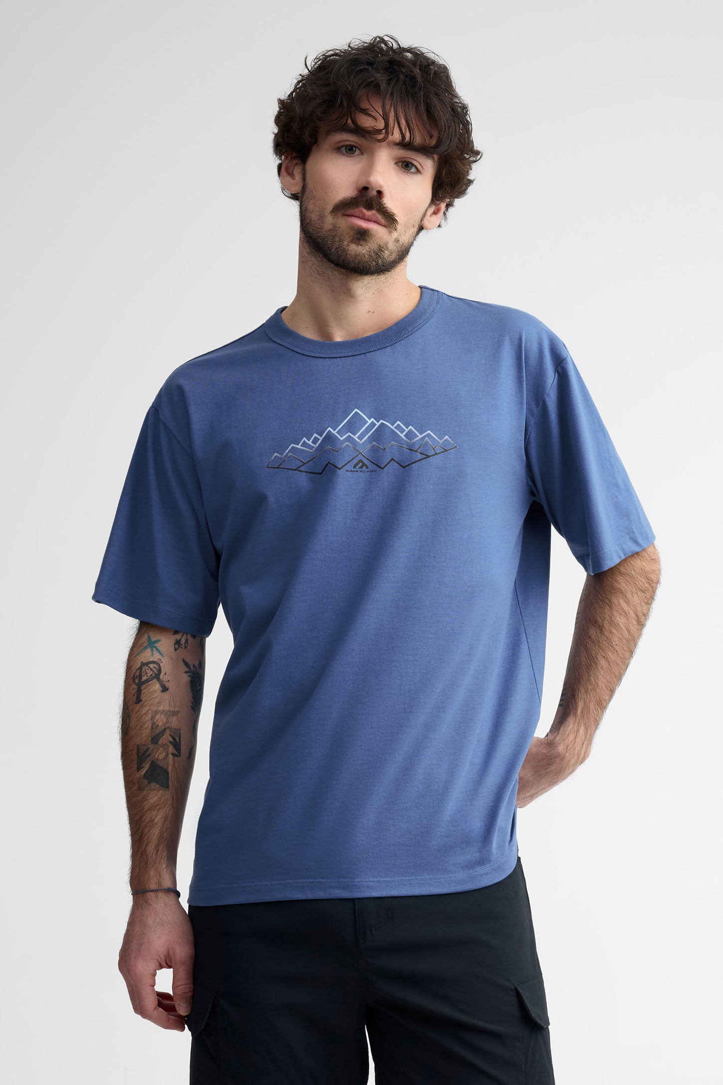 T-shirt col rond coton bio BM - Homme && BLEU