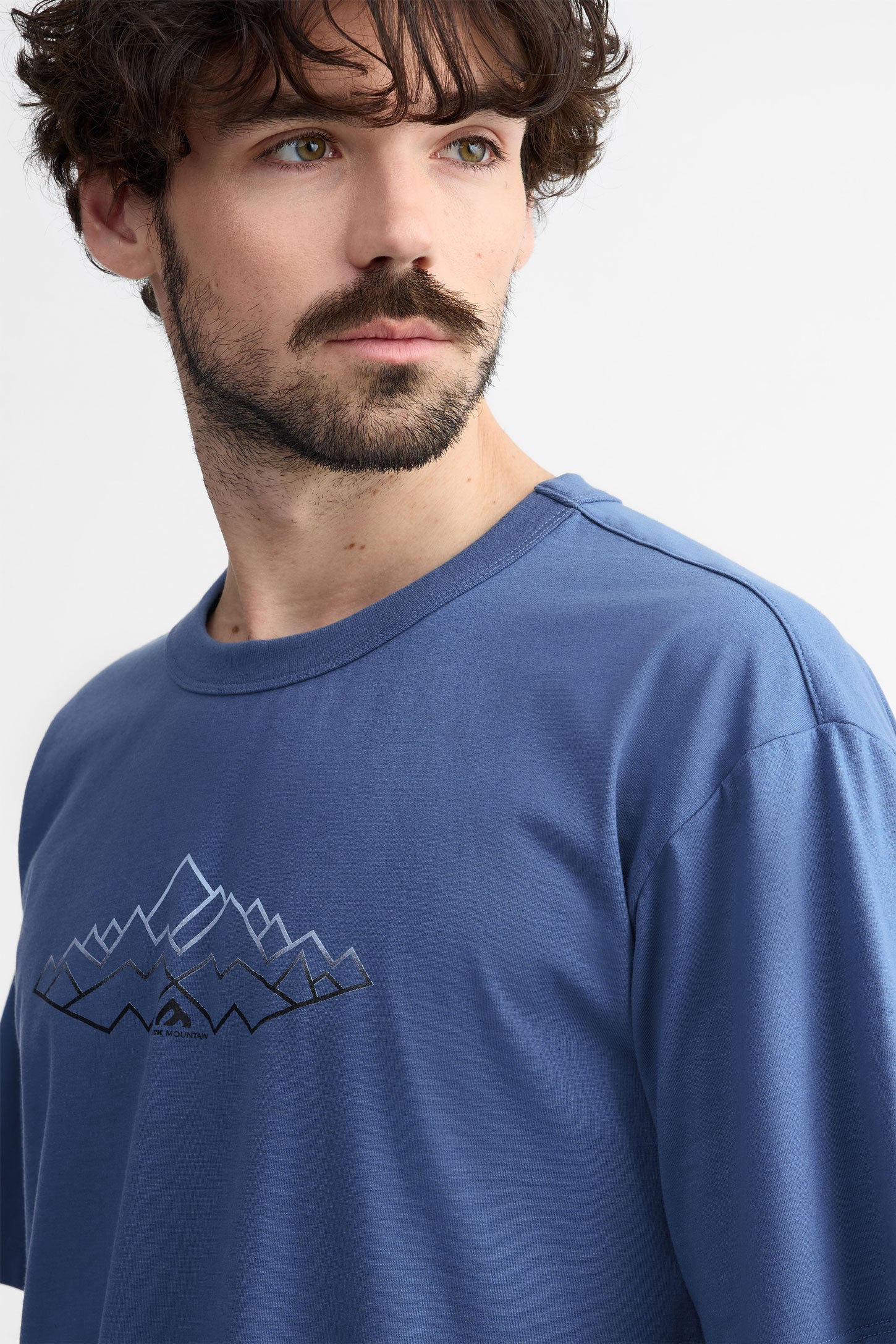 T-shirt col rond coton bio BM - Homme && BLEU