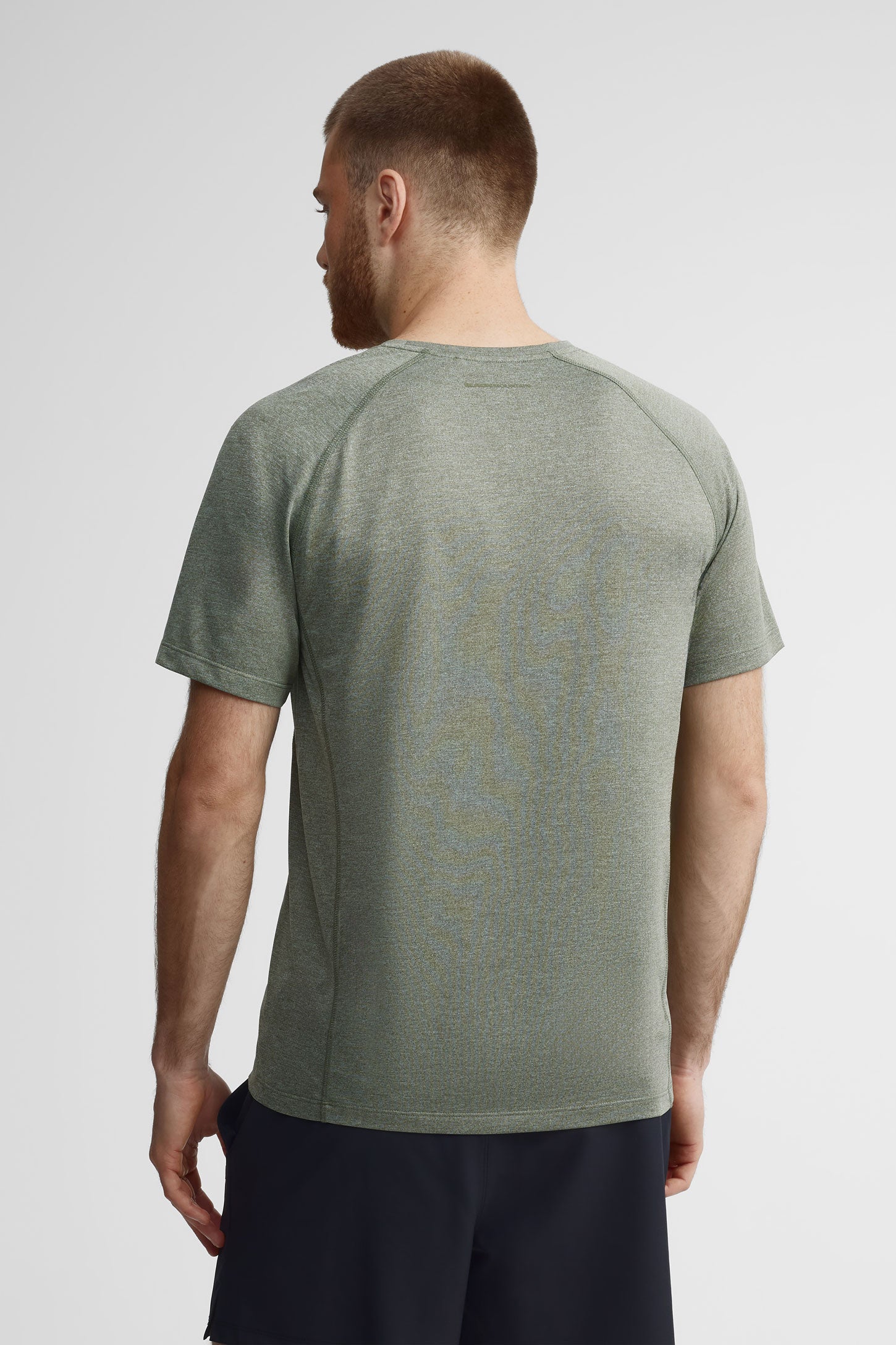 T-shirt col rond imprimé BM - Homme && VERT MIXTE