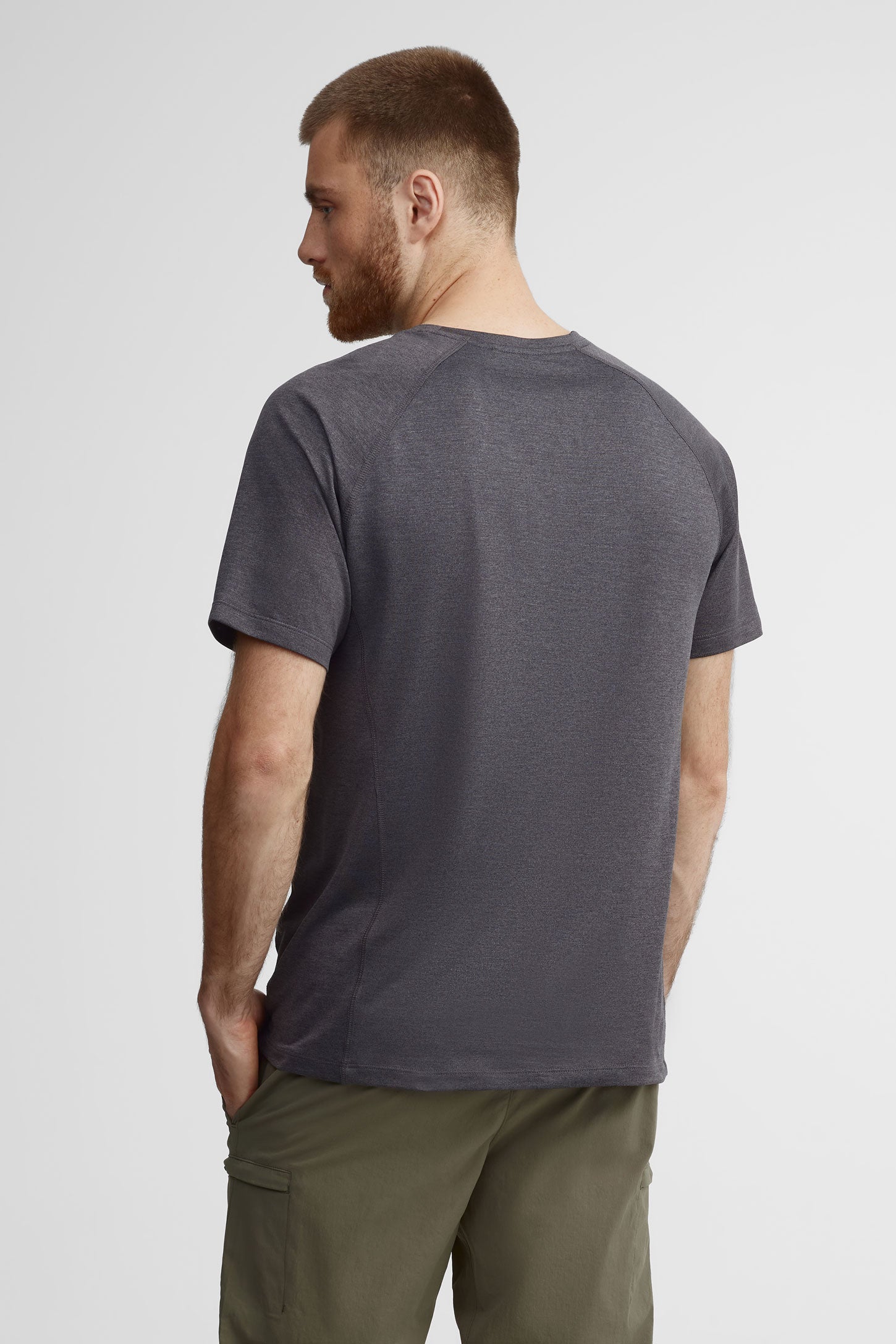 T-shirt col rond imprimé BM - Homme && GRIS MIXTE
