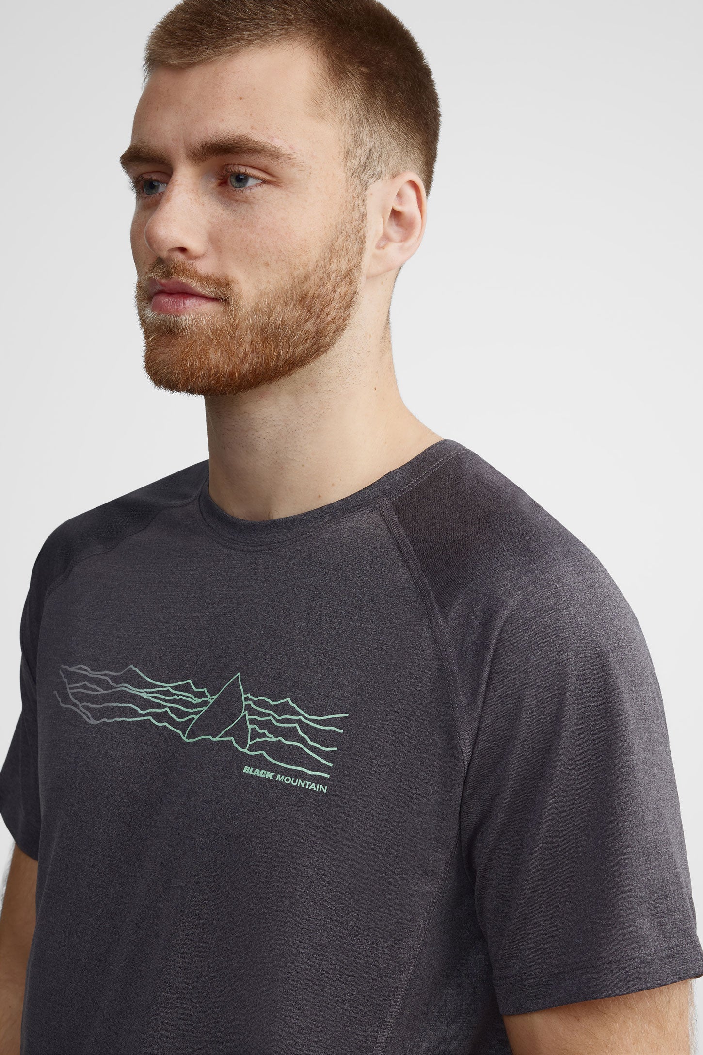 T-shirt col rond imprimé BM - Homme && GRIS MIXTE