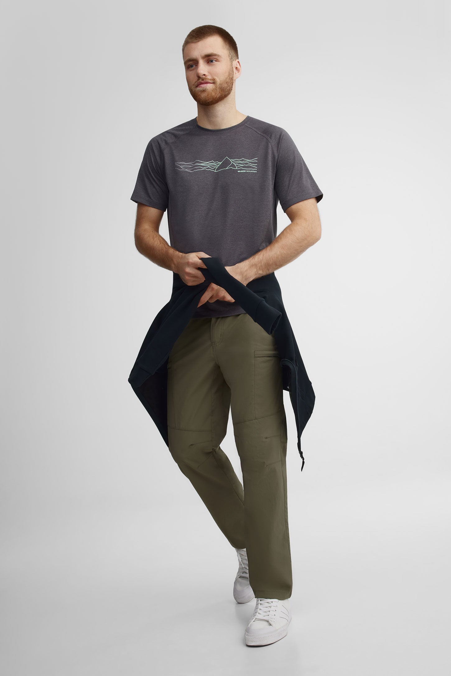 T-shirt col rond imprimé BM - Homme && GRIS MIXTE
