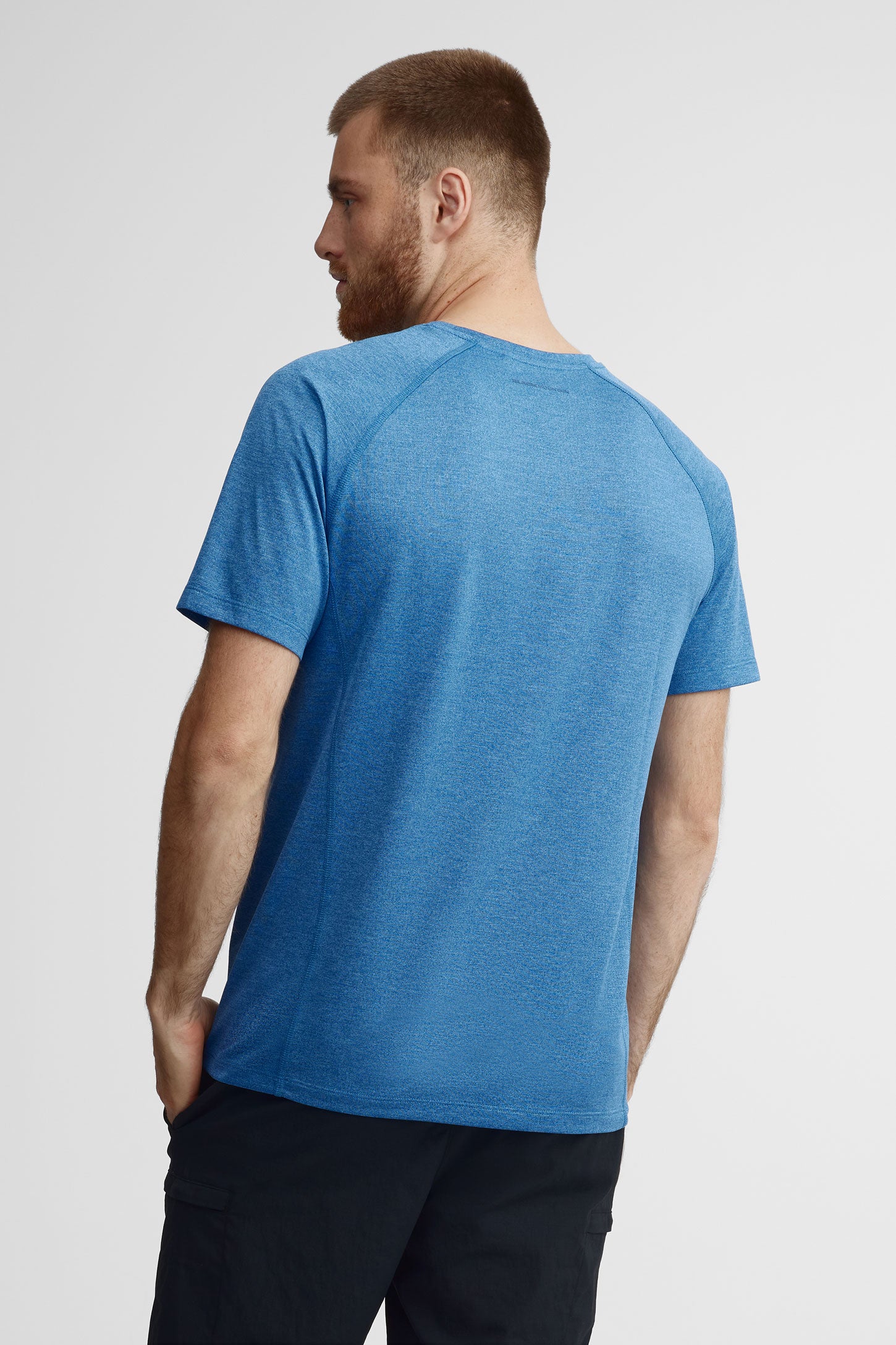 T-shirt col rond imprimé BM - Homme && BLEU MIXTE