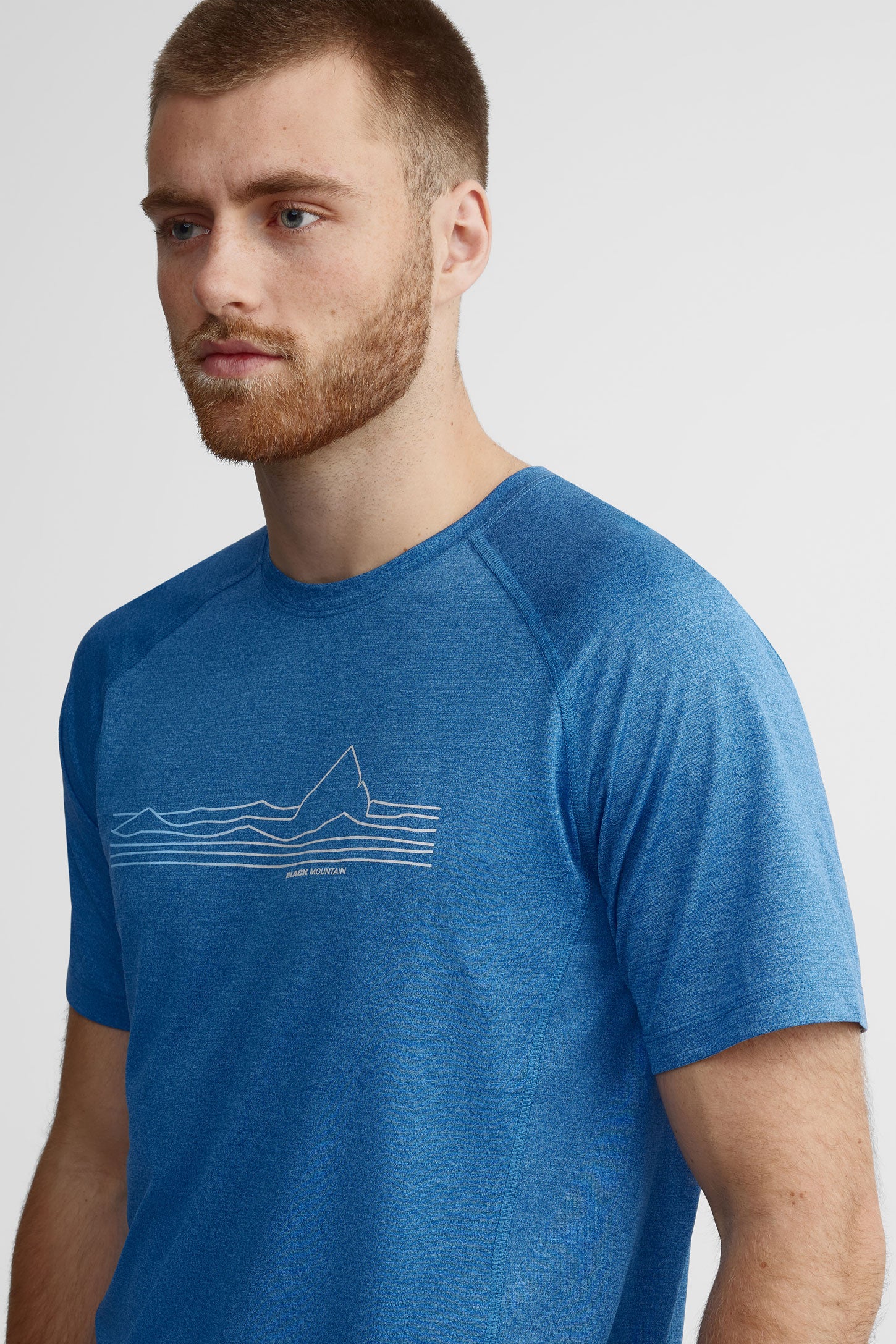 T-shirt col rond imprimé BM - Homme && BLEU MIXTE