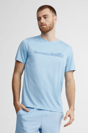 T-shirt col rond imprimé BM - Homme && BLEU MIXTE