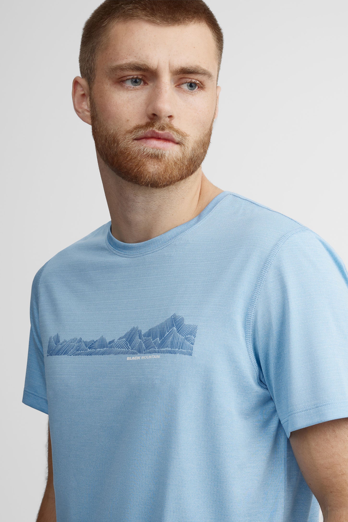 T-shirt col rond imprimé BM - Homme && BLEU MIXTE