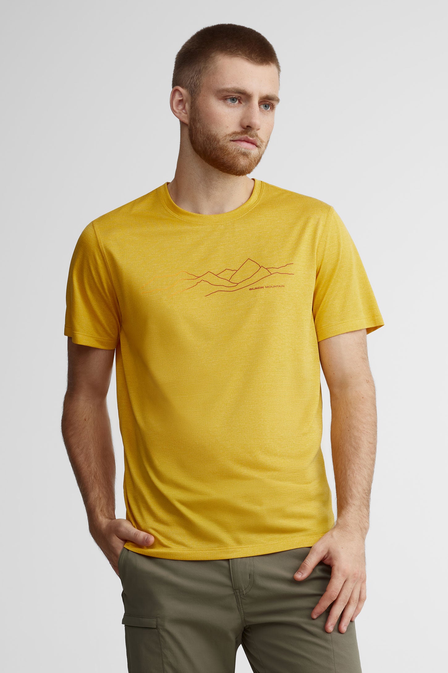 T-shirt col rond imprimé BM - Homme && JAUNE/MULTI