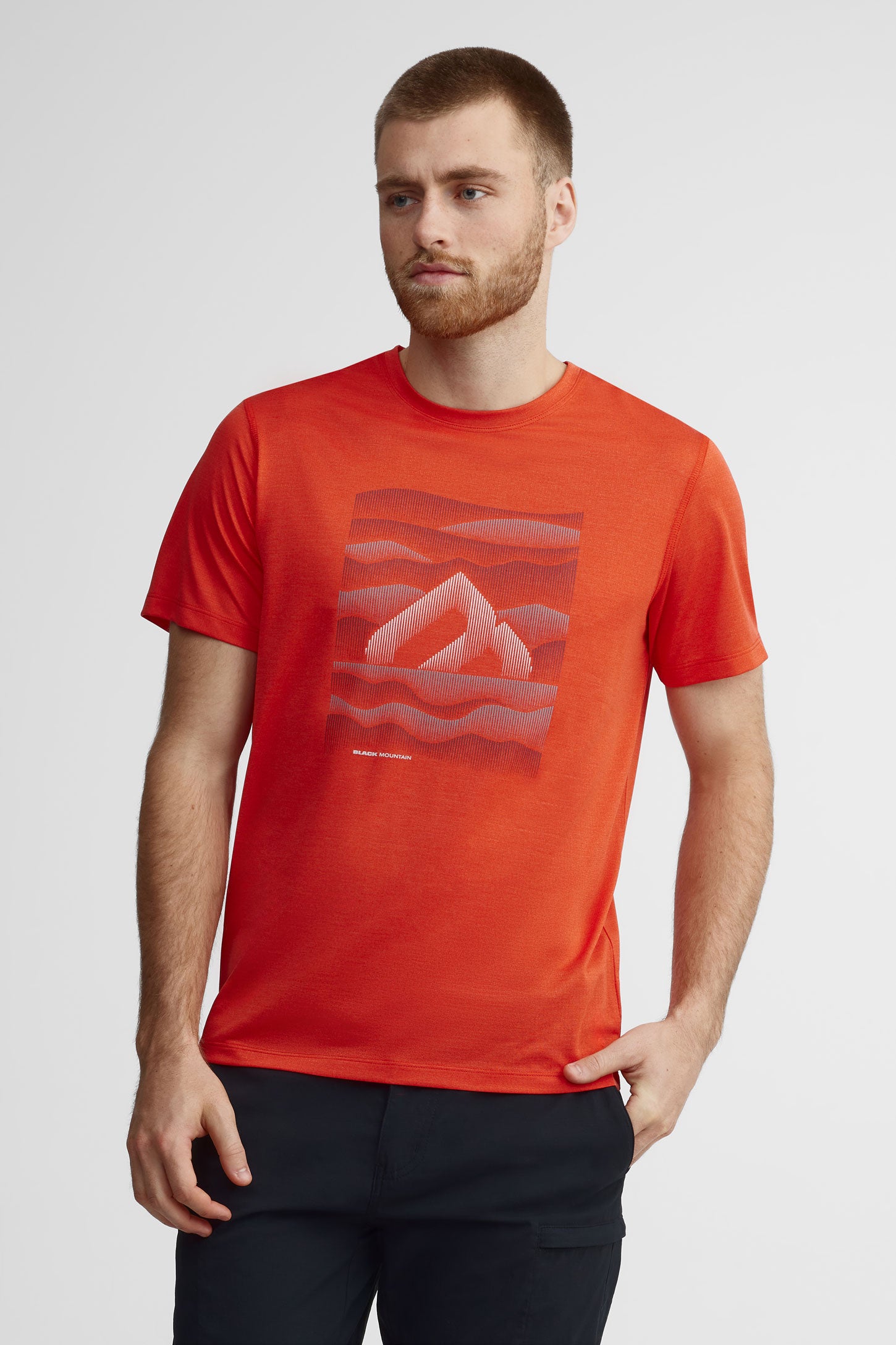 T-shirt col rond imprimé BM - Homme && ROUGE MIXTE