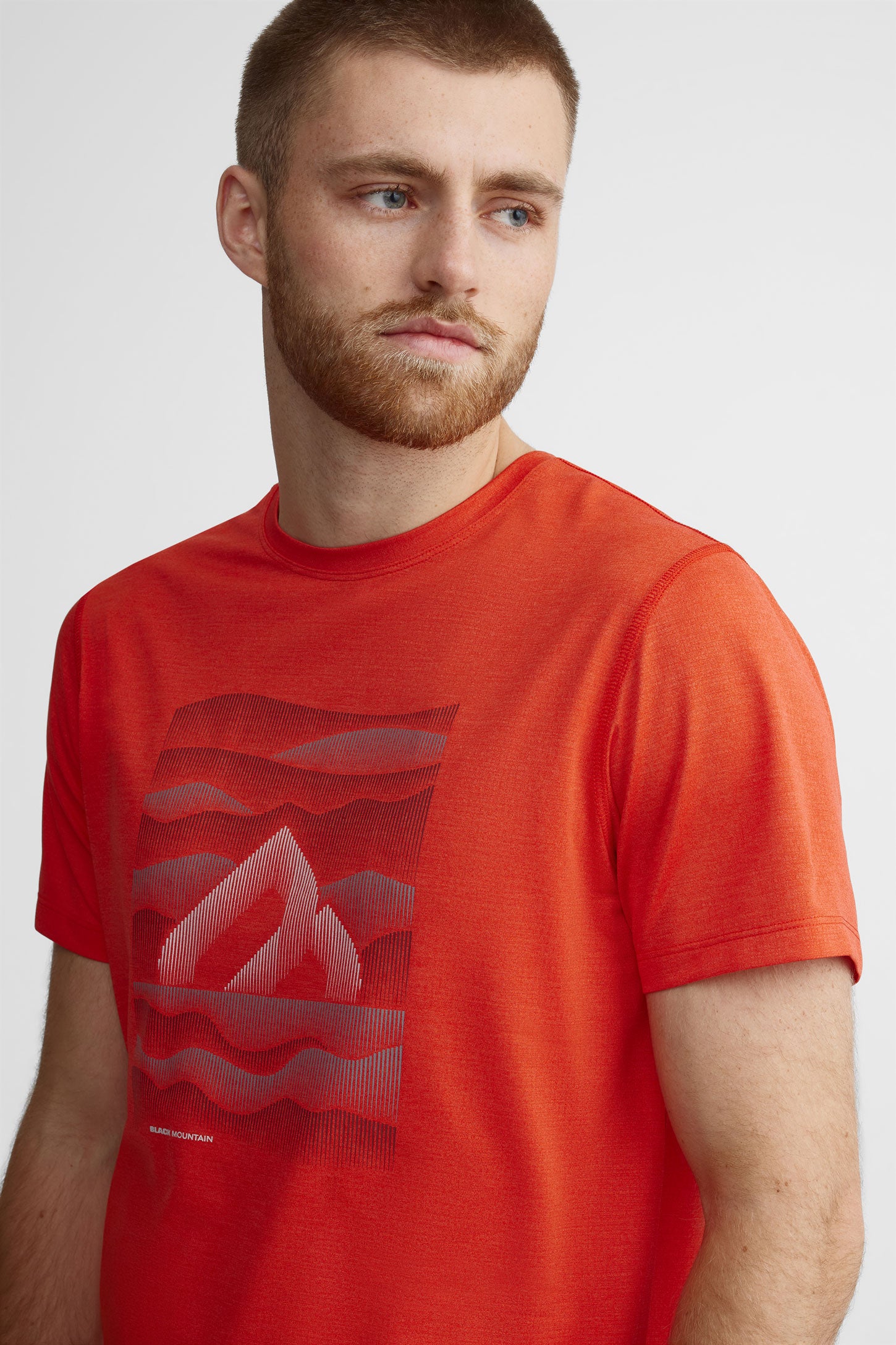 T-shirt col rond imprimé BM - Homme && ROUGE MIXTE