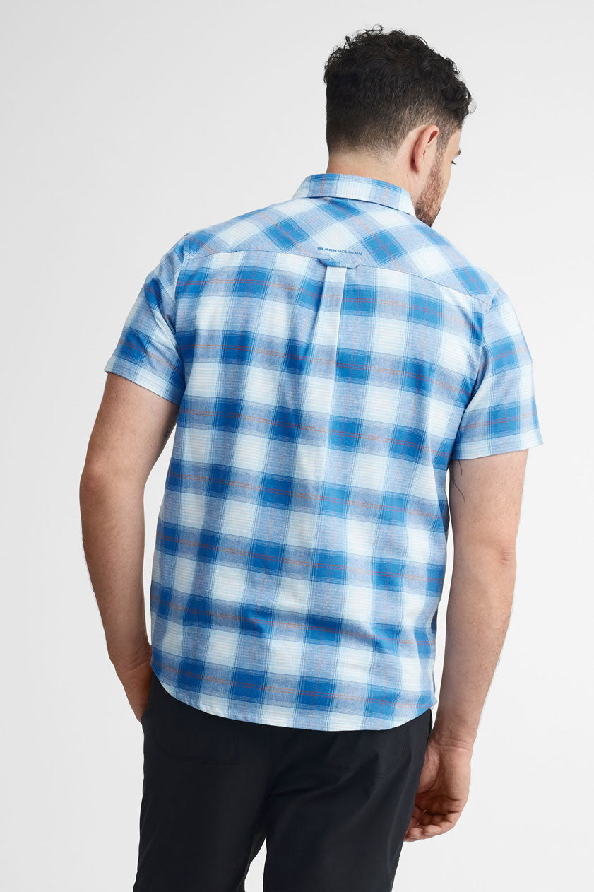 Chemise manches courtes à carreaux BM - Homme && BLEU MULTI