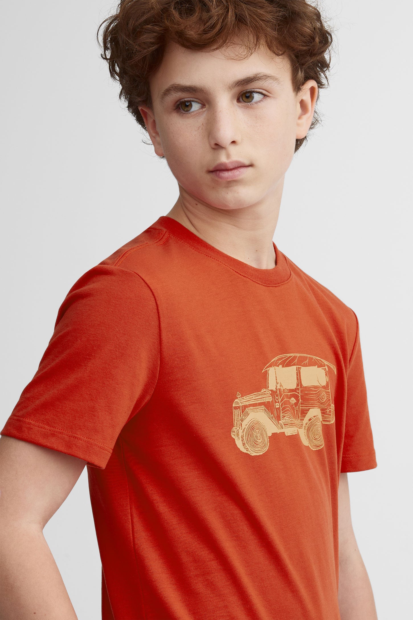 T-shirt col rond coton bio BM - Ado garçon && ROUGE