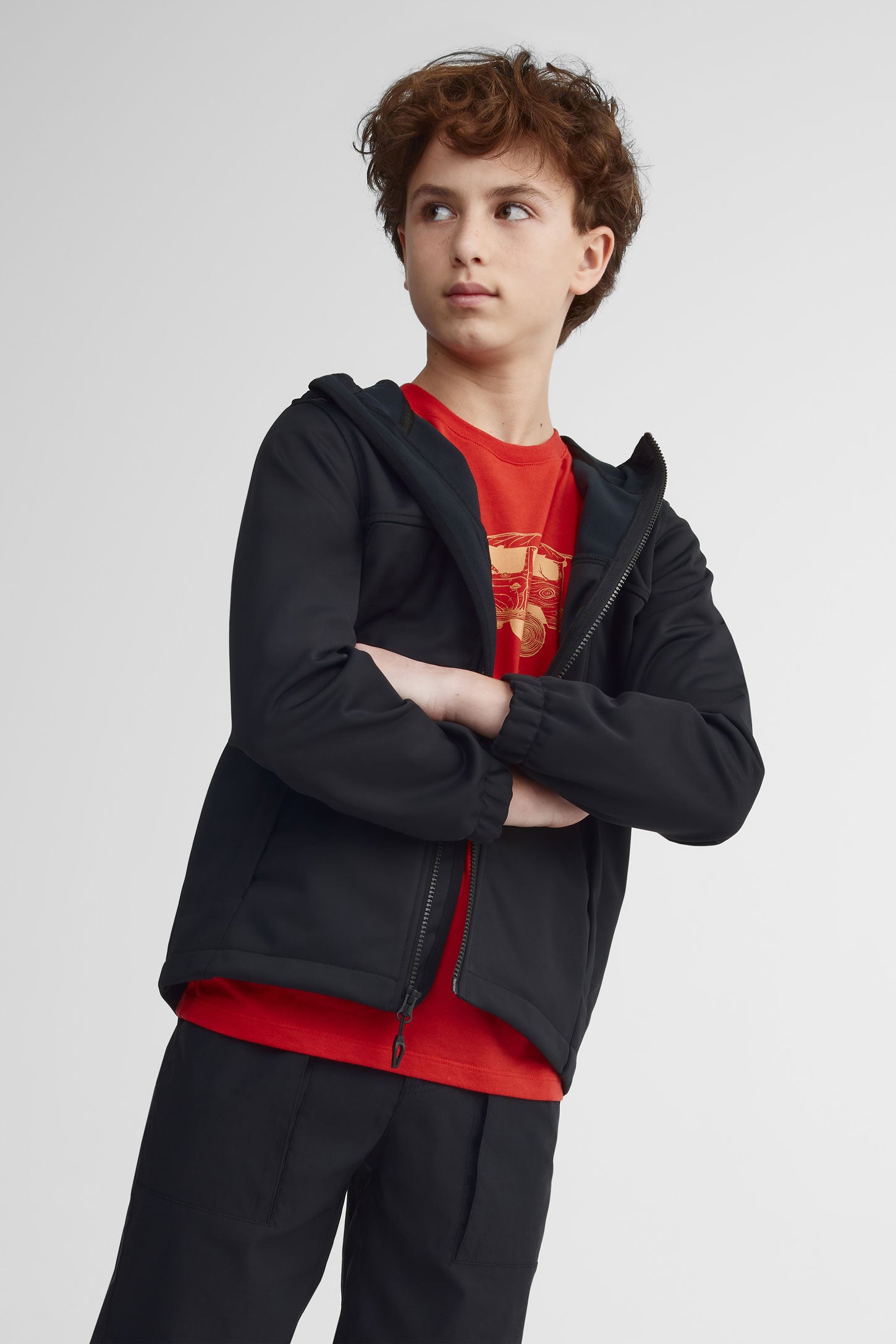 T-shirt col rond coton bio BM - Ado garçon && ROUGE