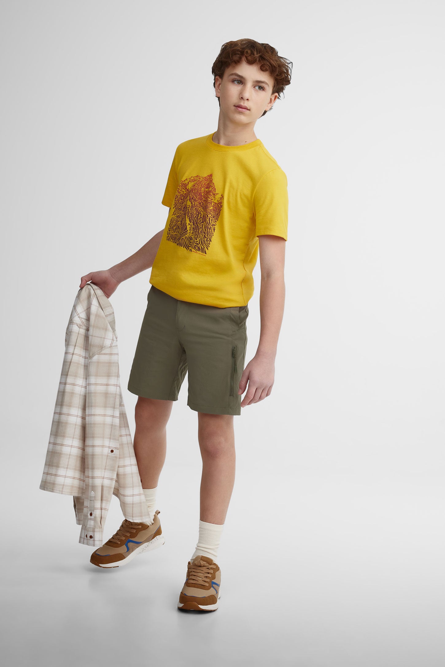 T-shirt col rond coton bio BM - Ado garçon && JAUNE