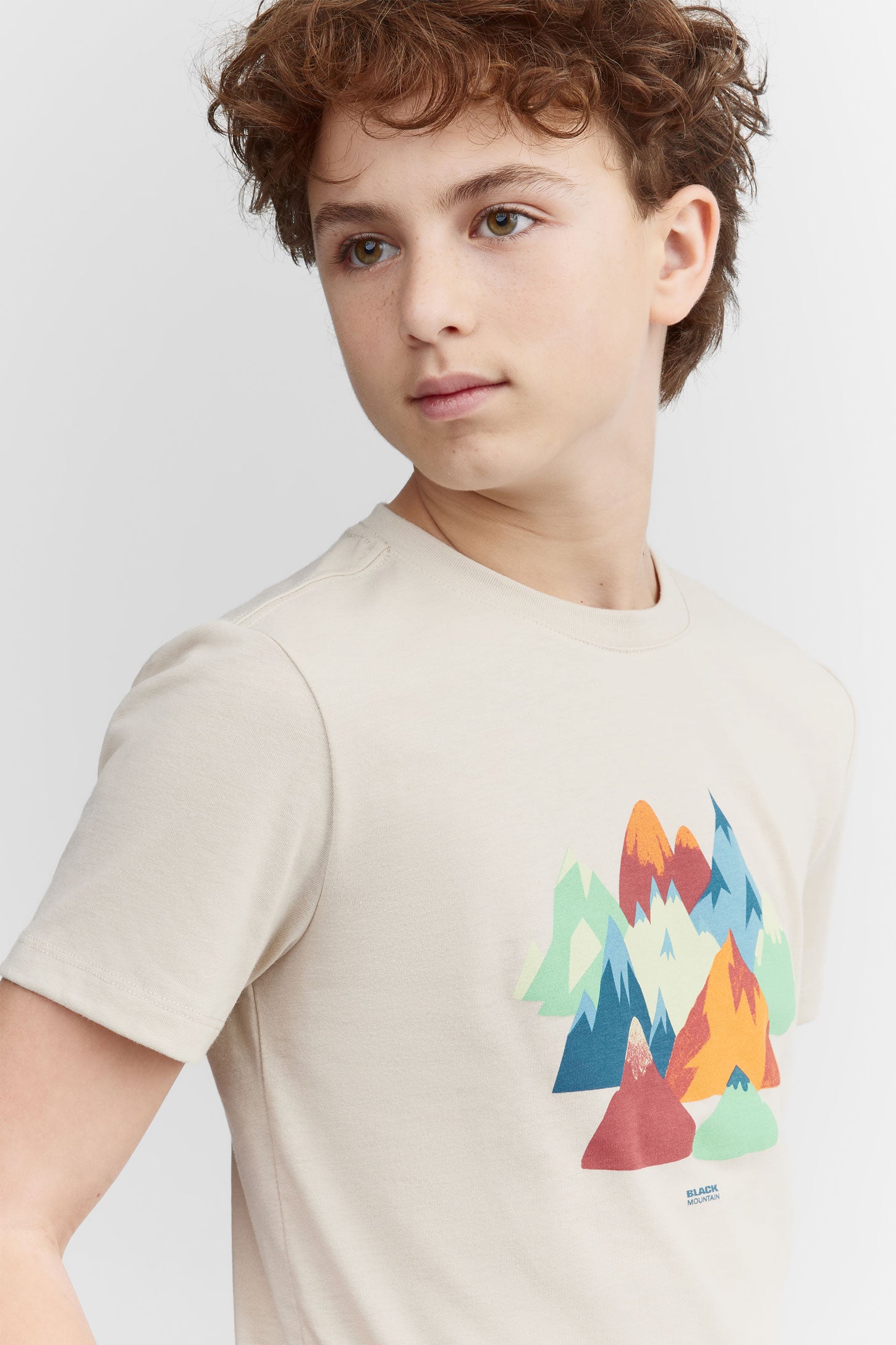 T-shirt col rond coton bio BM - Ado garçon && BEIGE