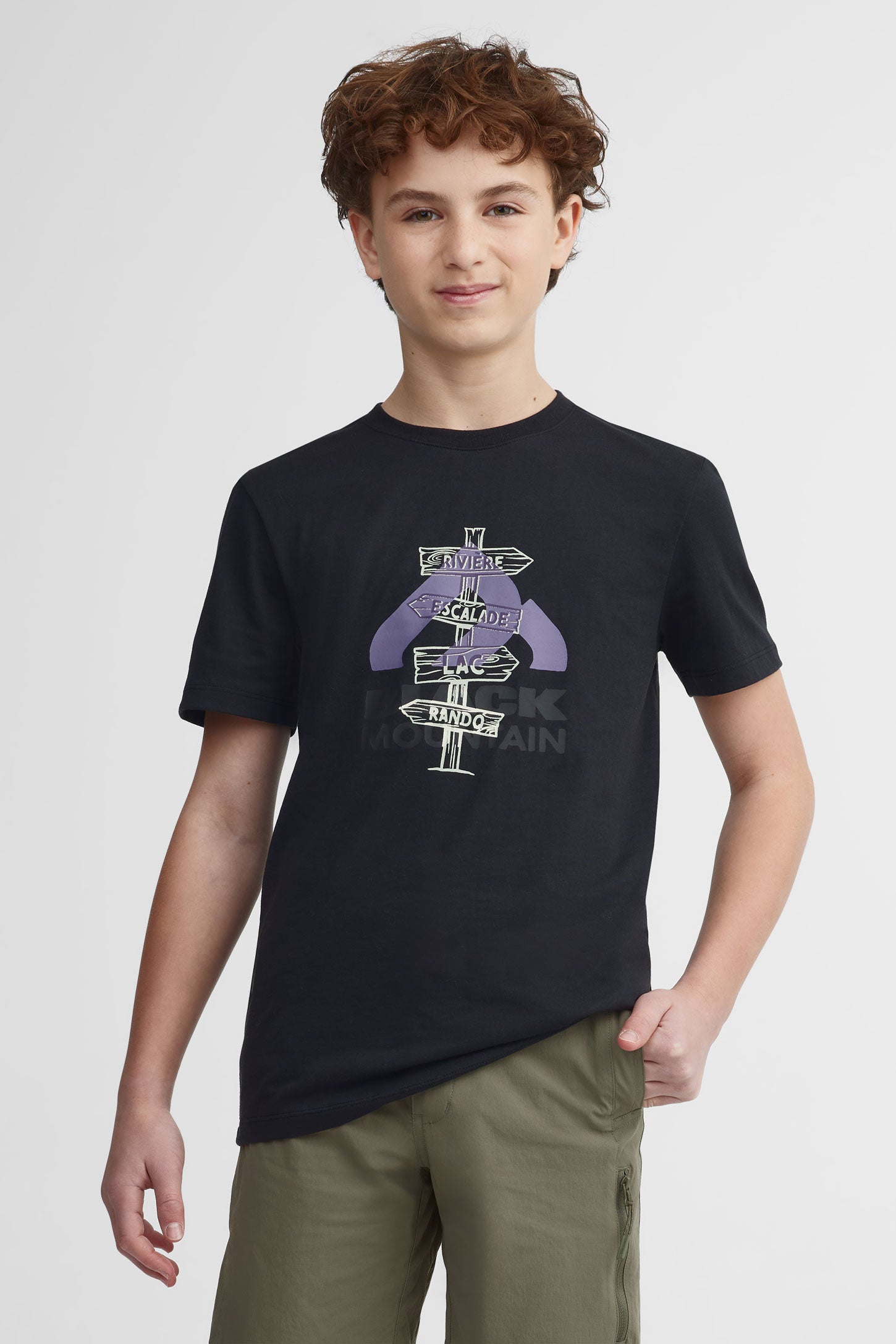 T-shirt col rond coton bio BM - Ado garçon && GRIS FONCE