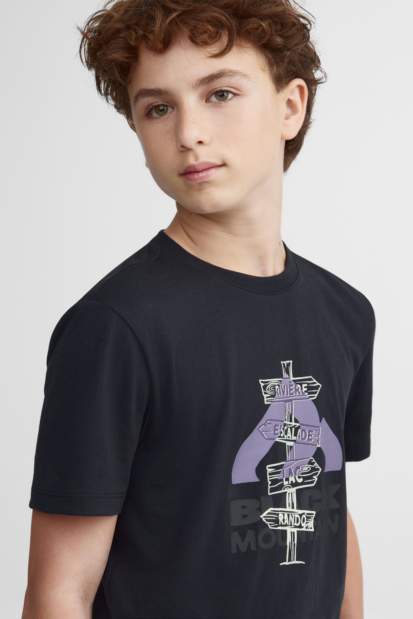 T-shirt col rond coton bio BM - Ado garçon && GRIS FONCE