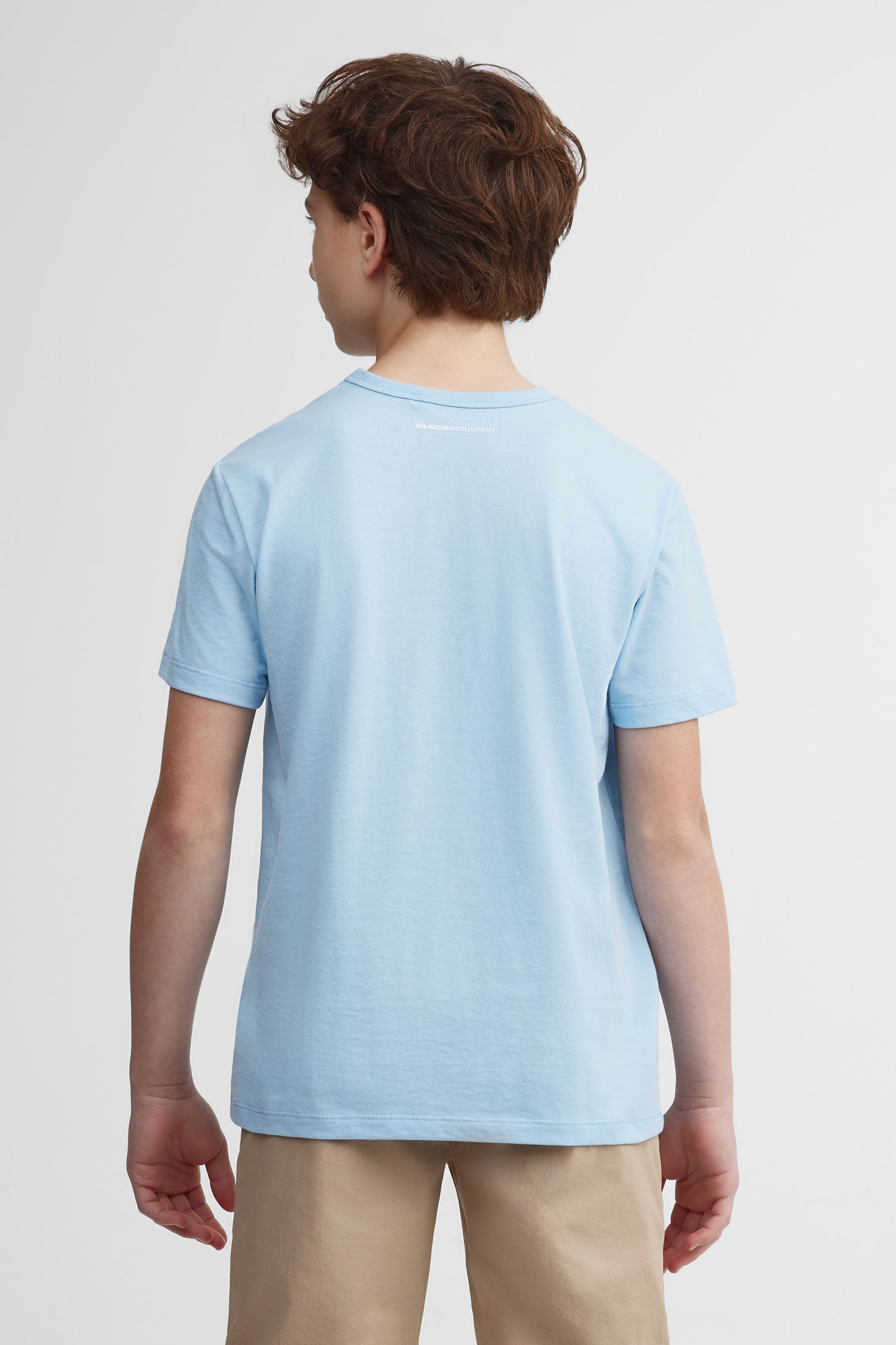 T-shirt col rond coton bio BM - Ado garçon && BLEU PALE
